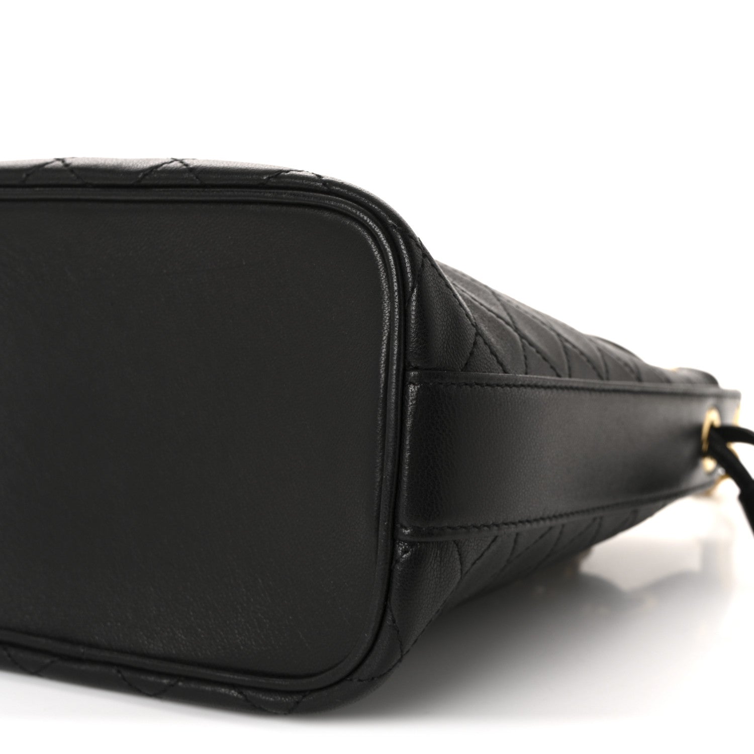 Lambskin Quilted Small Cassandre Bucket Bag Black