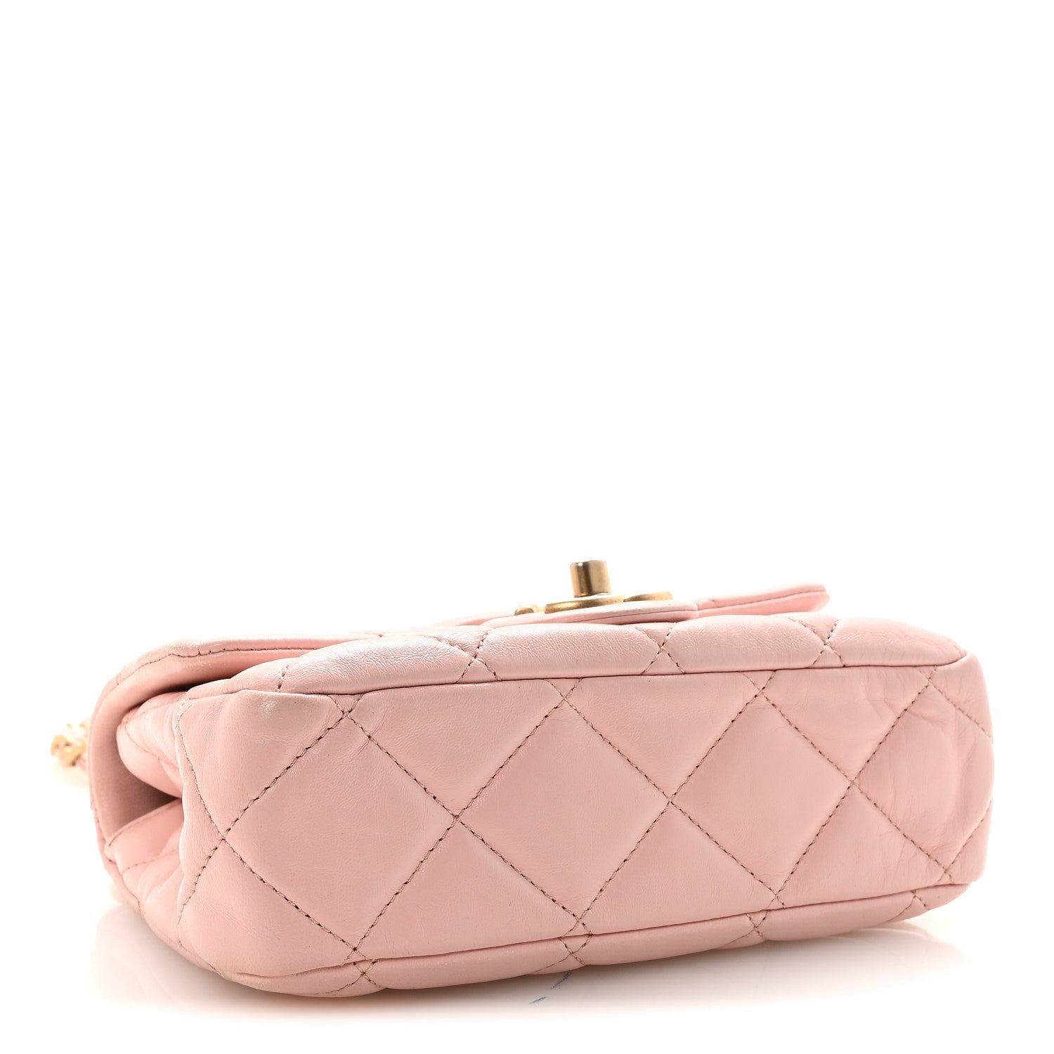 Lambskin Quilted Mini Heart Charms Flap Light Pink