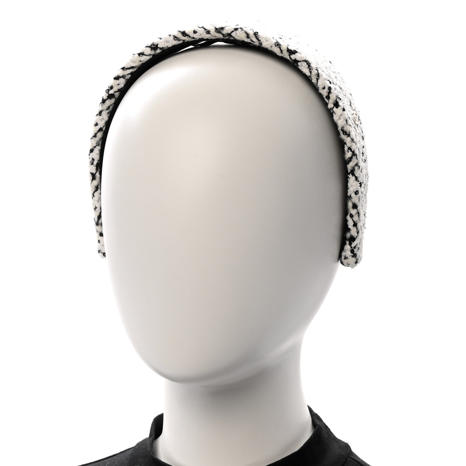 Tweed Sequin Headband White Black