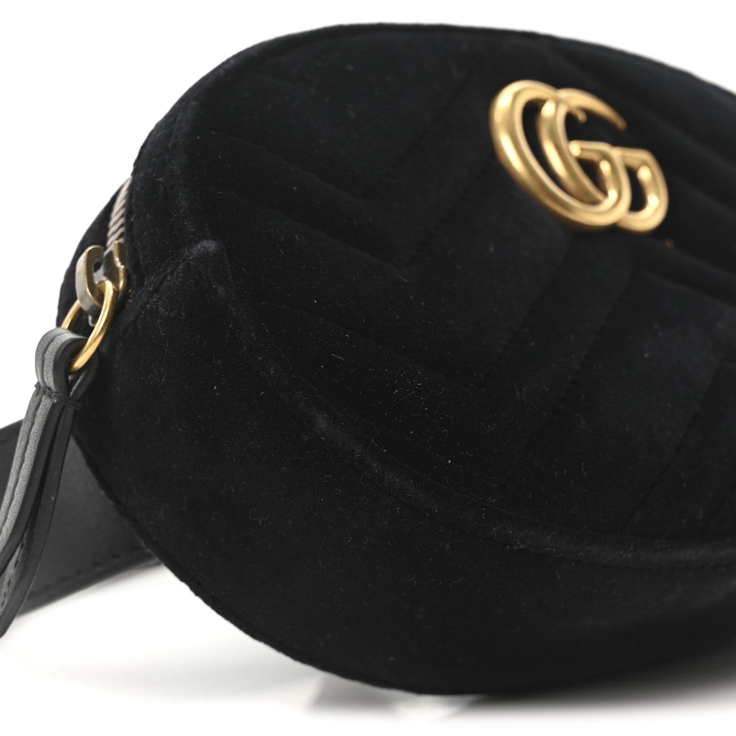 Velvet Matelasse GG Marmont Belt Bag 85 34 Black