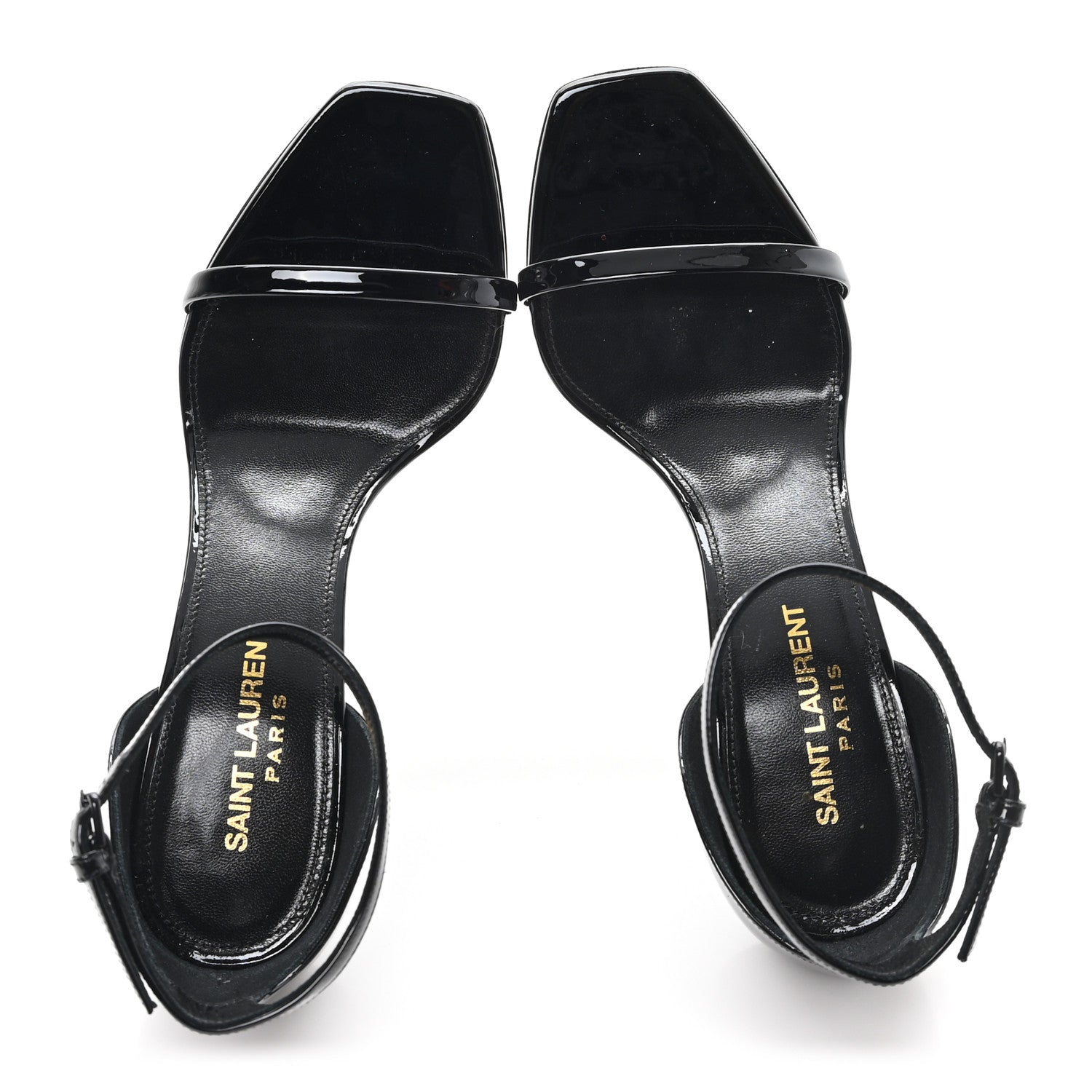 Patent Calfskin Opyum 85 Sandals 36.5 Black