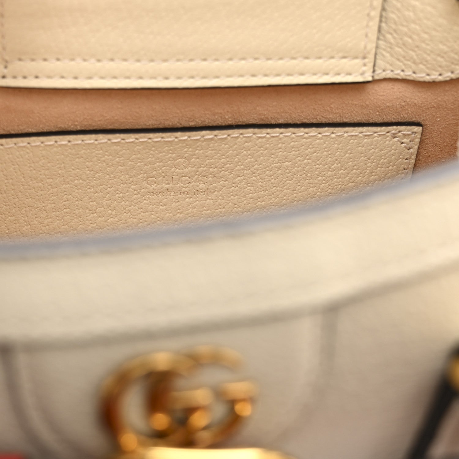 Textured Dollar Calfskin Web Mini Diana Tote Bag Mystic White