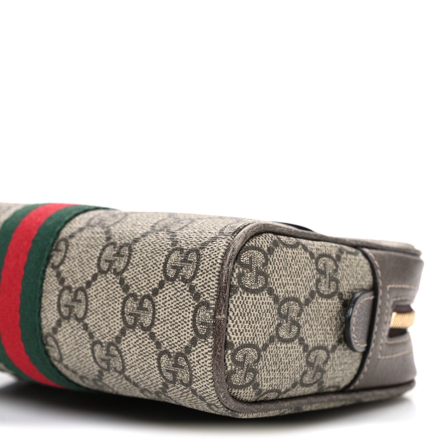 GG Supreme Monogram Web Small Ophidia Belt Bag 85 34 Dark Brown
