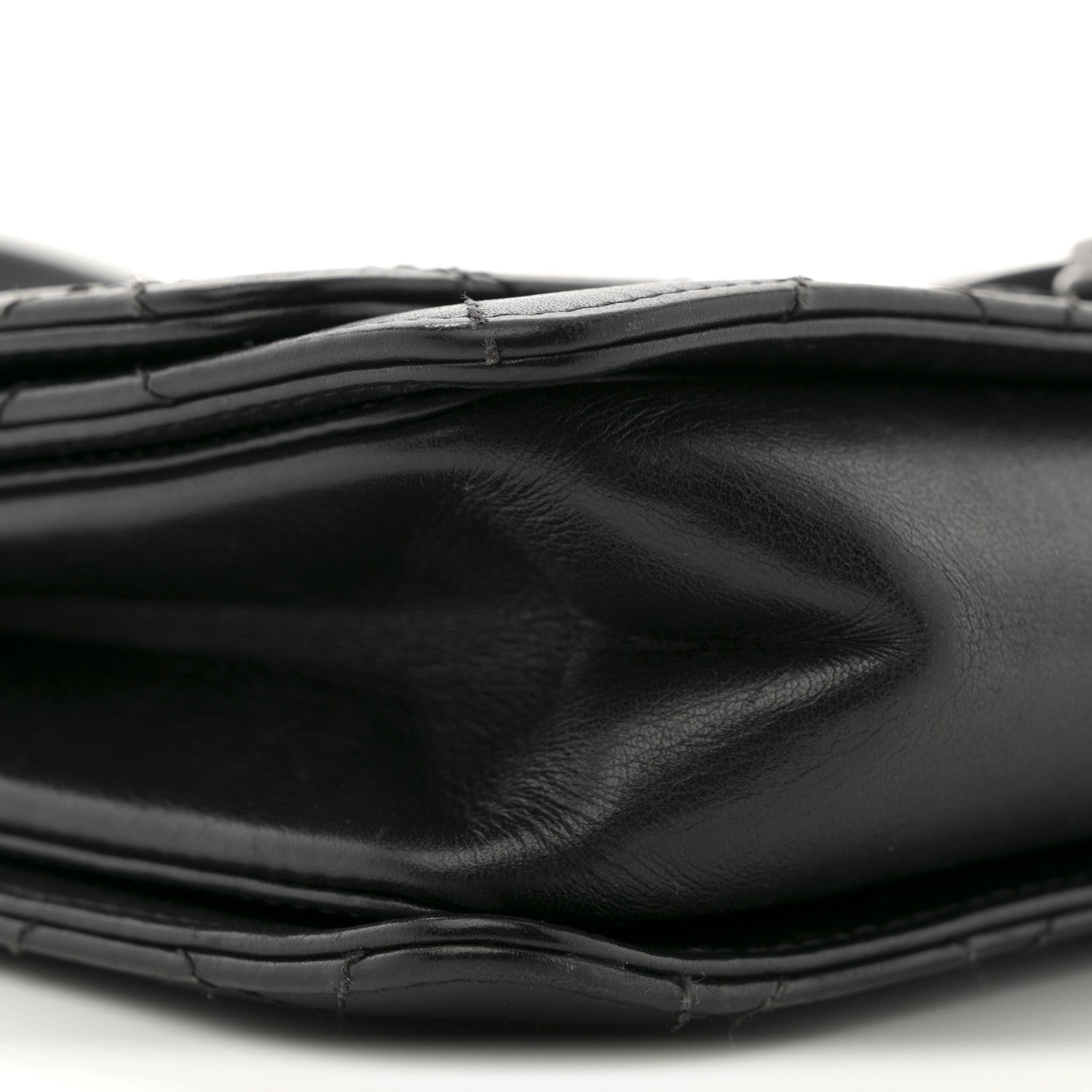 Calfskin Stitched Multi Chain Flap Bag Black
