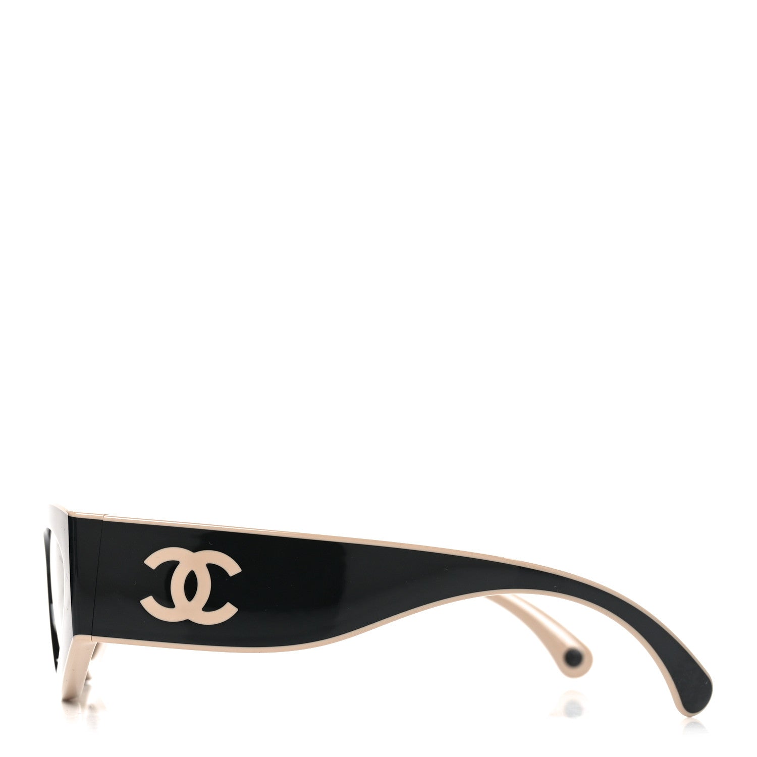 Acetate Cat Eye Sunglasses 6056 Black Beige