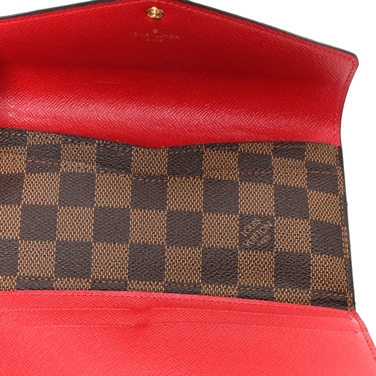 Damier Ebene Josephine Wallet Red