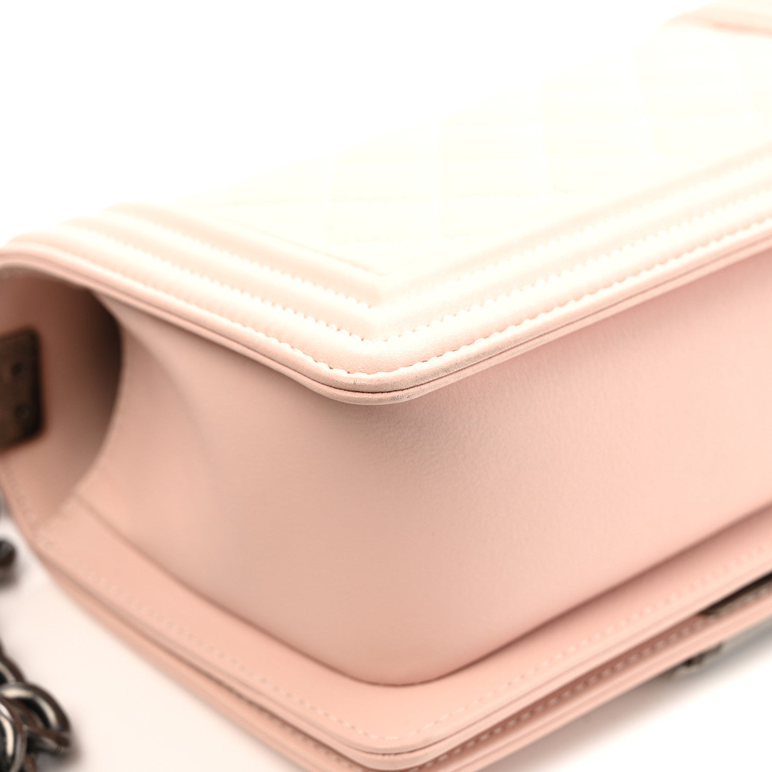 Calfskin Quilted Small Boy Flap Light Pink