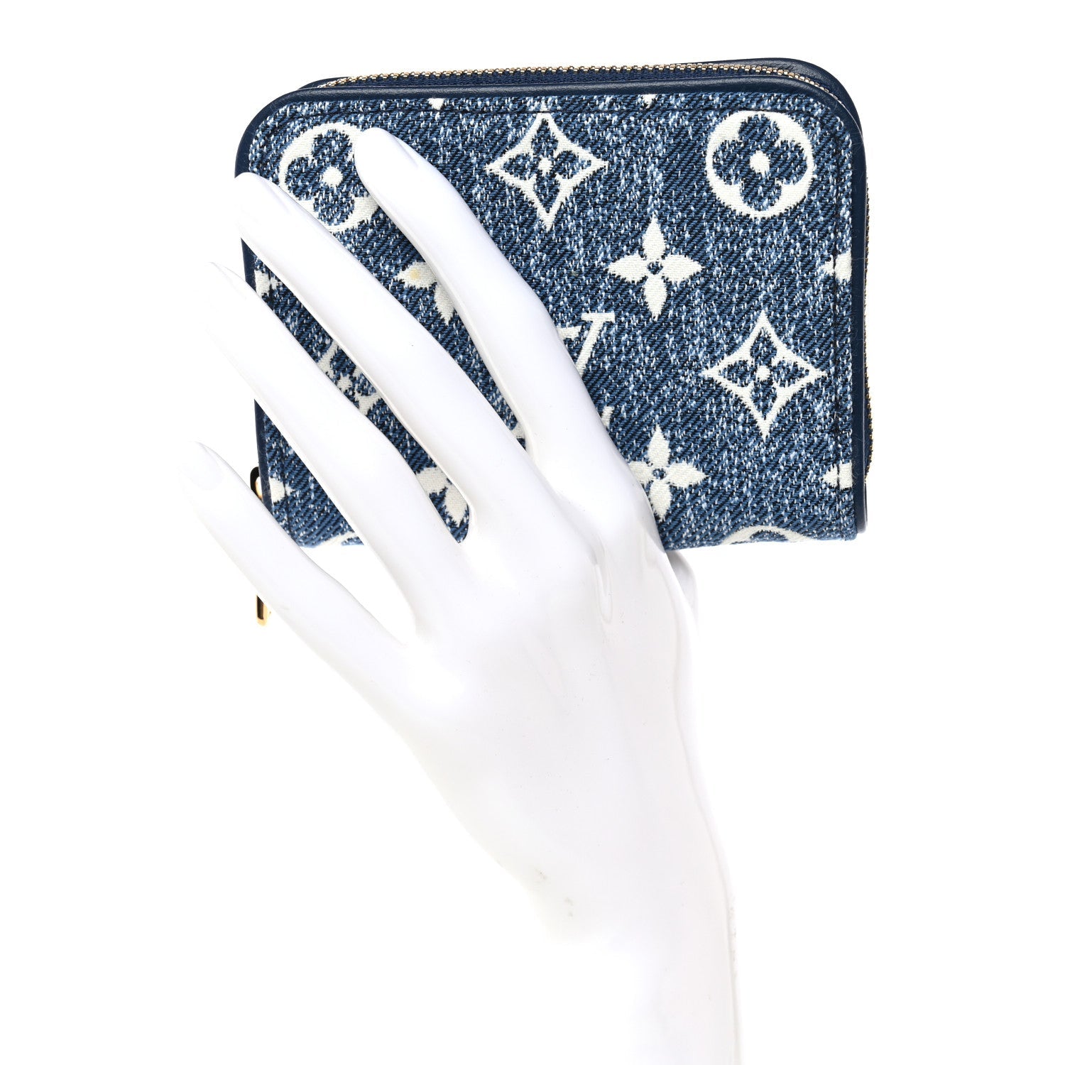 Denim Monogram Jacquard Zippy Coin Purse Bleu