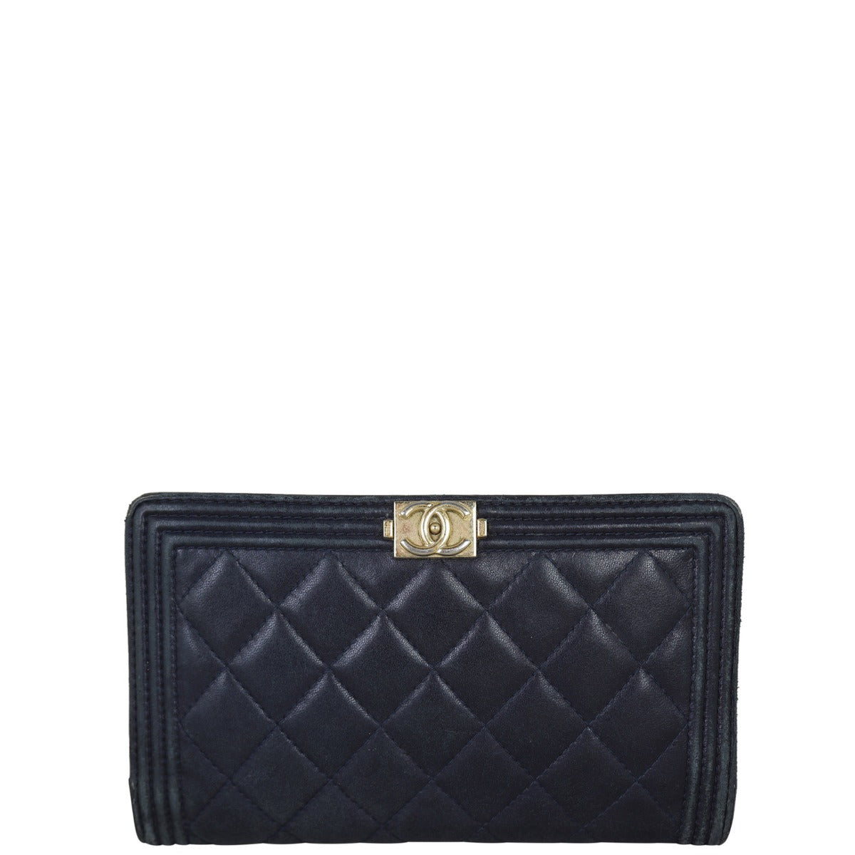 Chanel Boy Long Flap Wallet | Gold Hardware