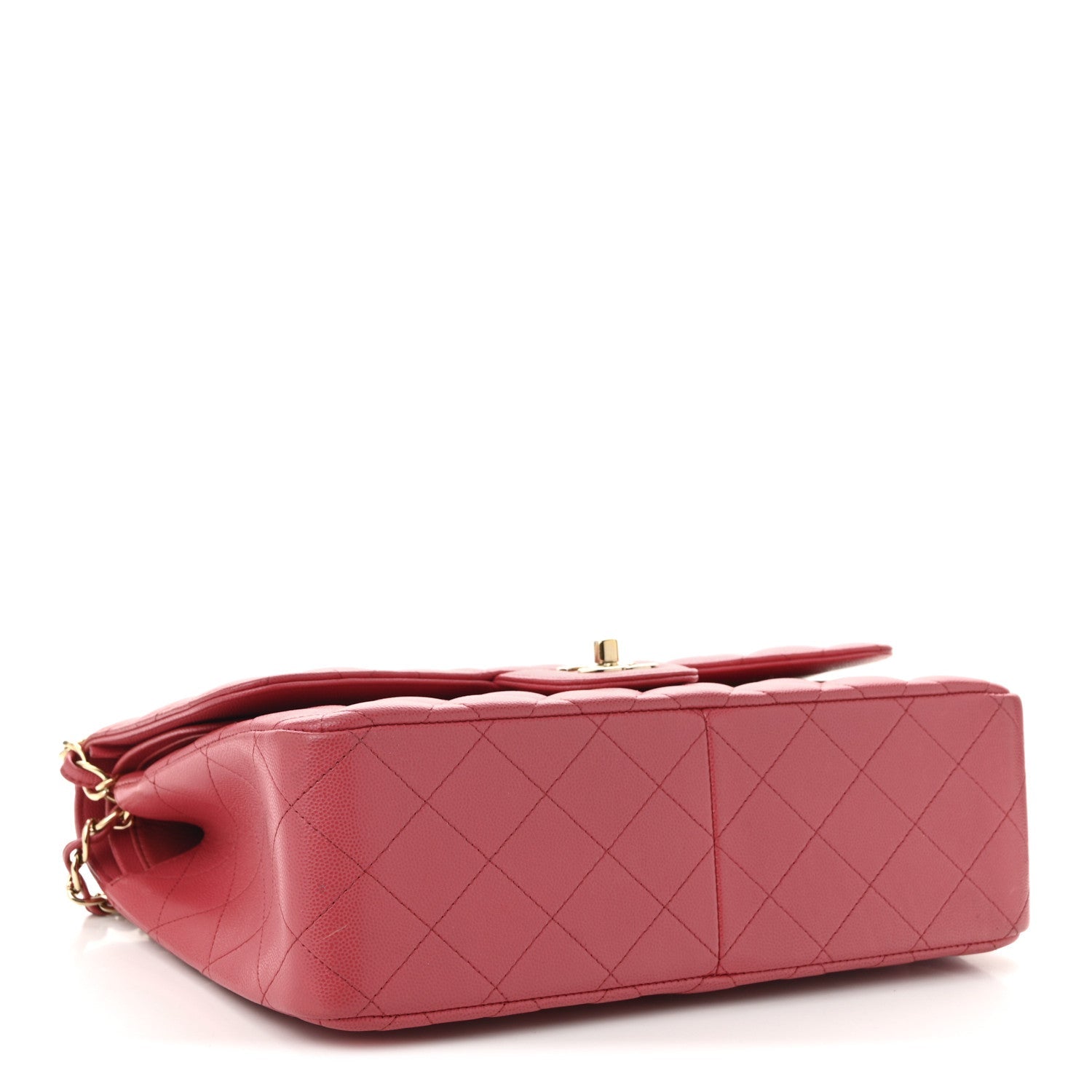 Caviar Quilted Jumbo Double Flap Pink