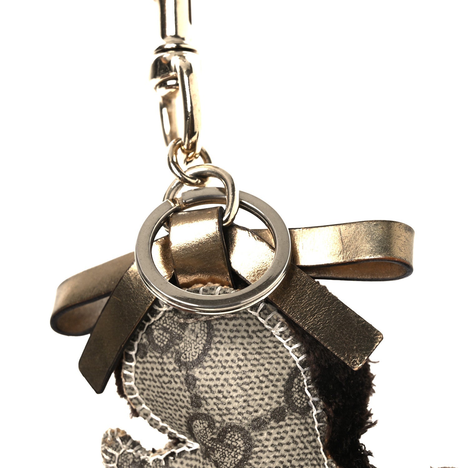 GG Supreme Monogram Lulu French Poodle Bag Charm Brown