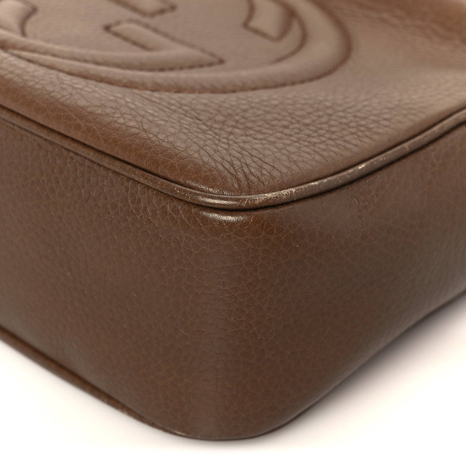Pebbled Calfskin Small Soho Disco Bag Acero