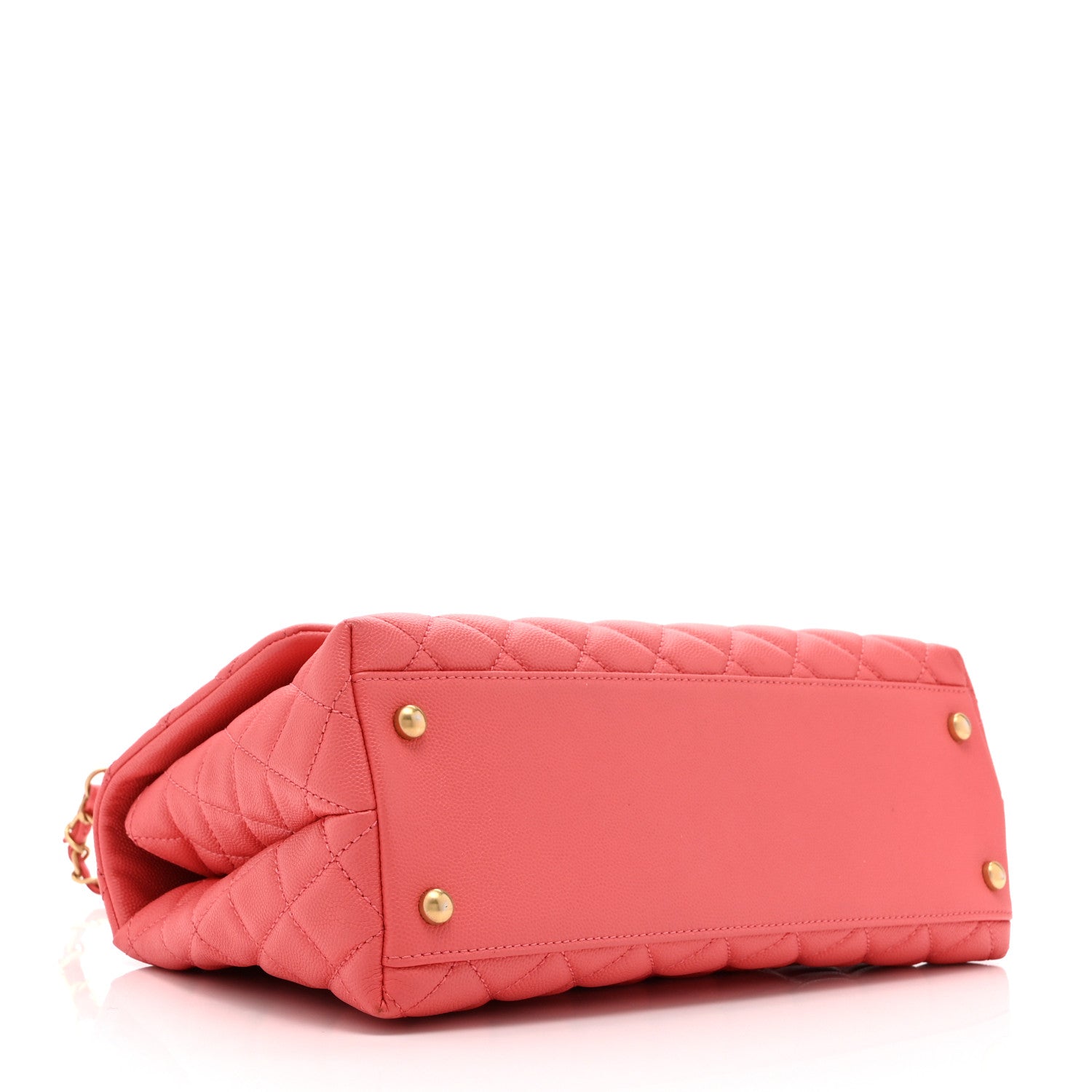 Caviar Quilted Small Coco Handle Flap Pink