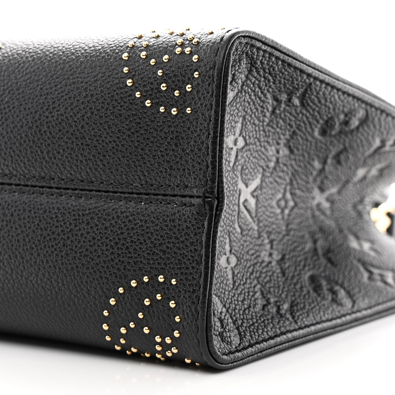 Grained Calfskin Studded Monogram Giant Onthego PM Black