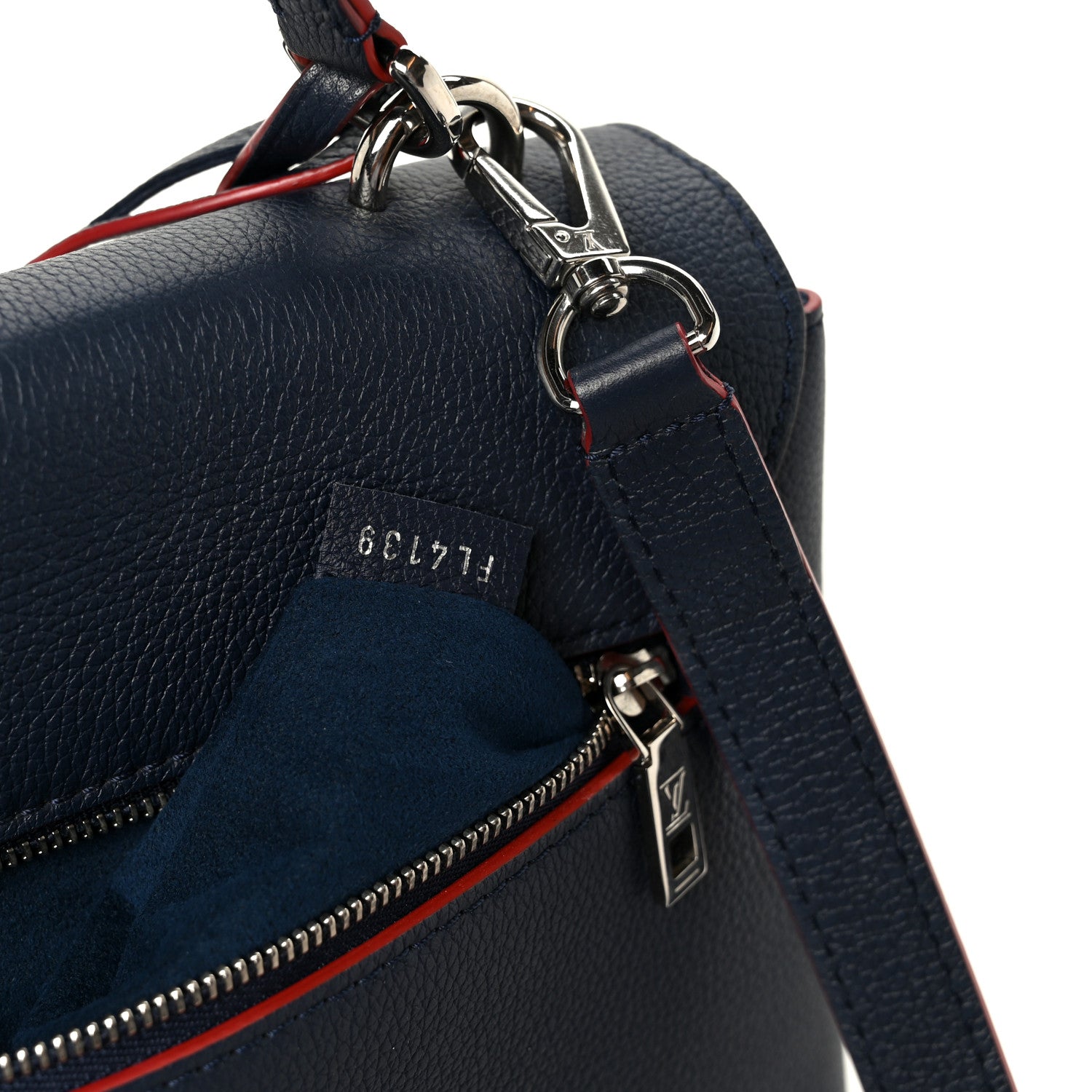 Soft Calfskin My Lockme Top Handle Marine Rouge