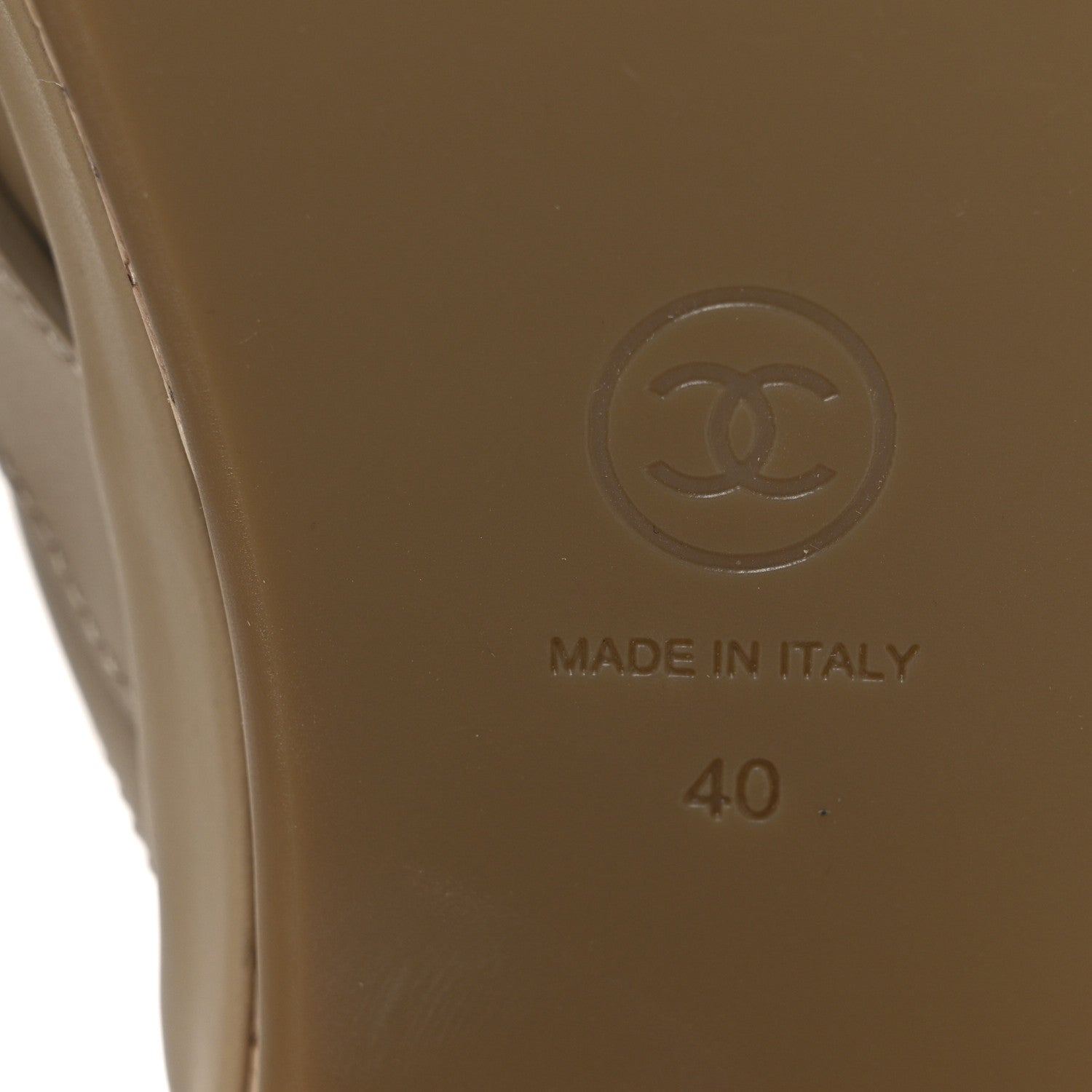 Calfskin CC Turn Lock Clogs 40 Beige