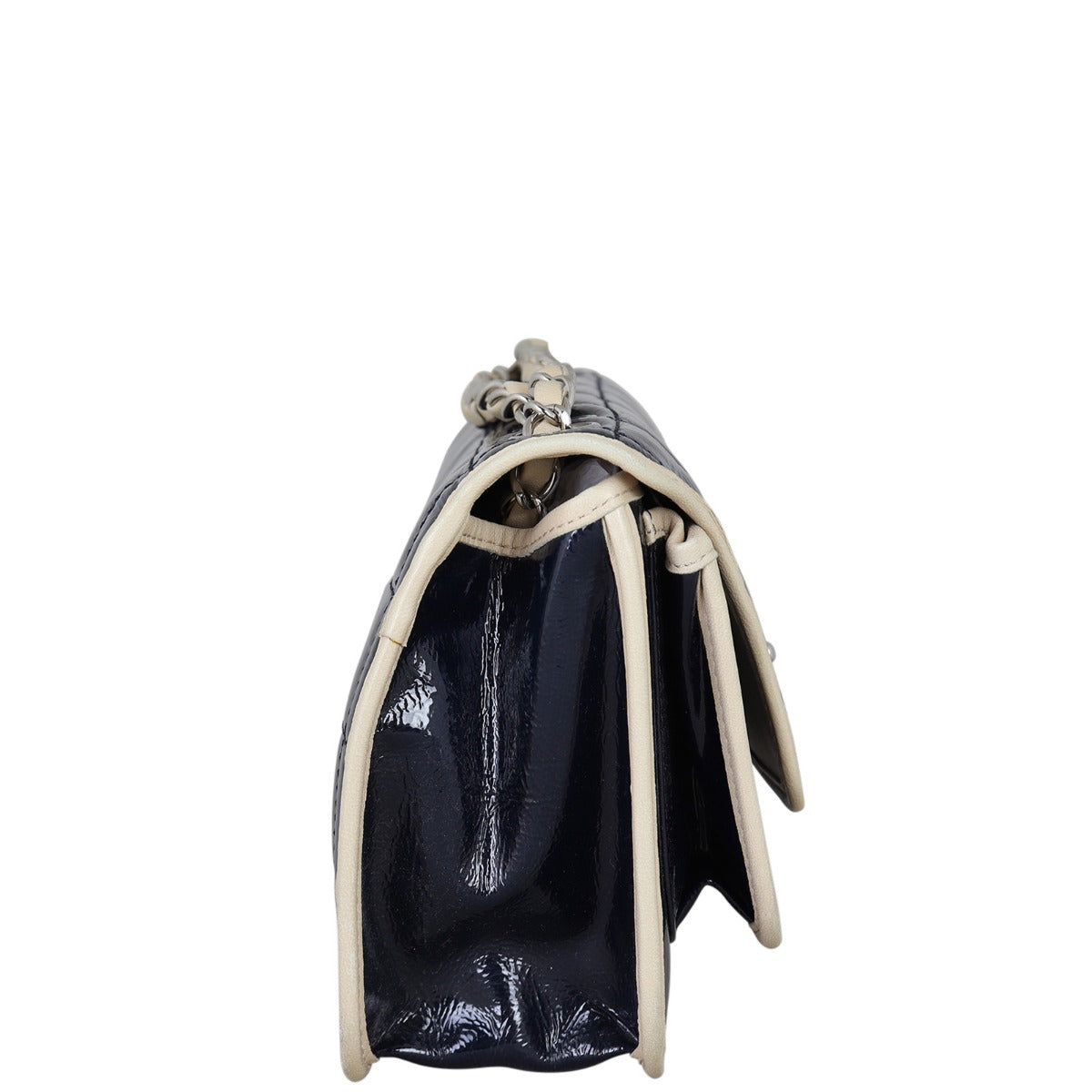 Chanel Chocolate Bar Flap Shoulder Bag Patent