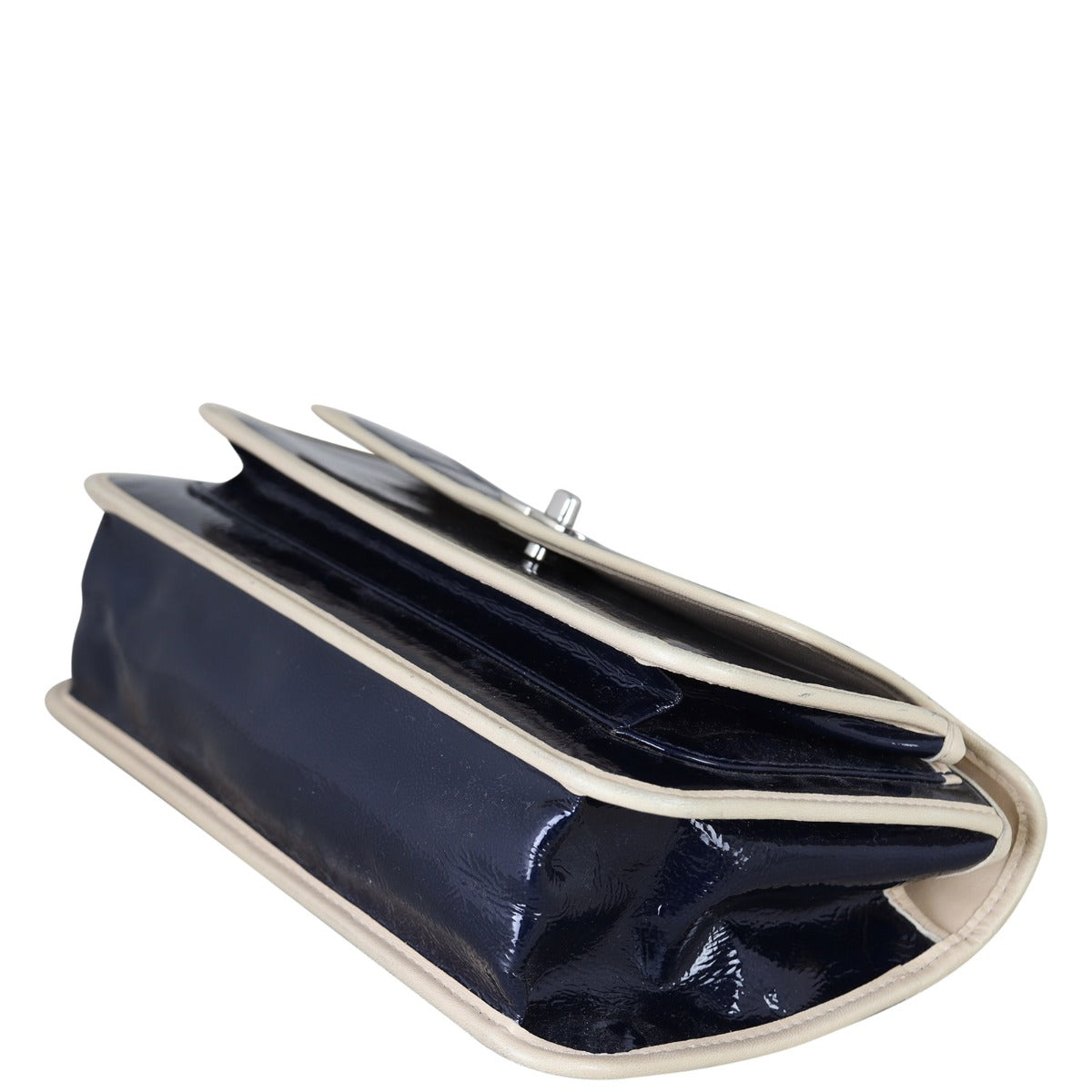 Chanel Chocolate Bar Flap Shoulder Bag Patent