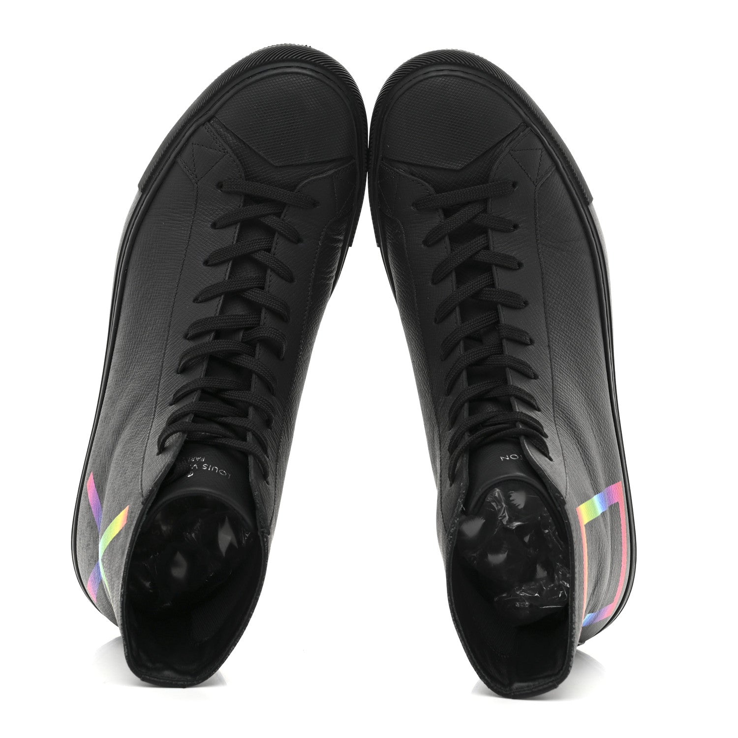 Calfskin Mens LV Tattoo Sneaker Boots 8.5 Black