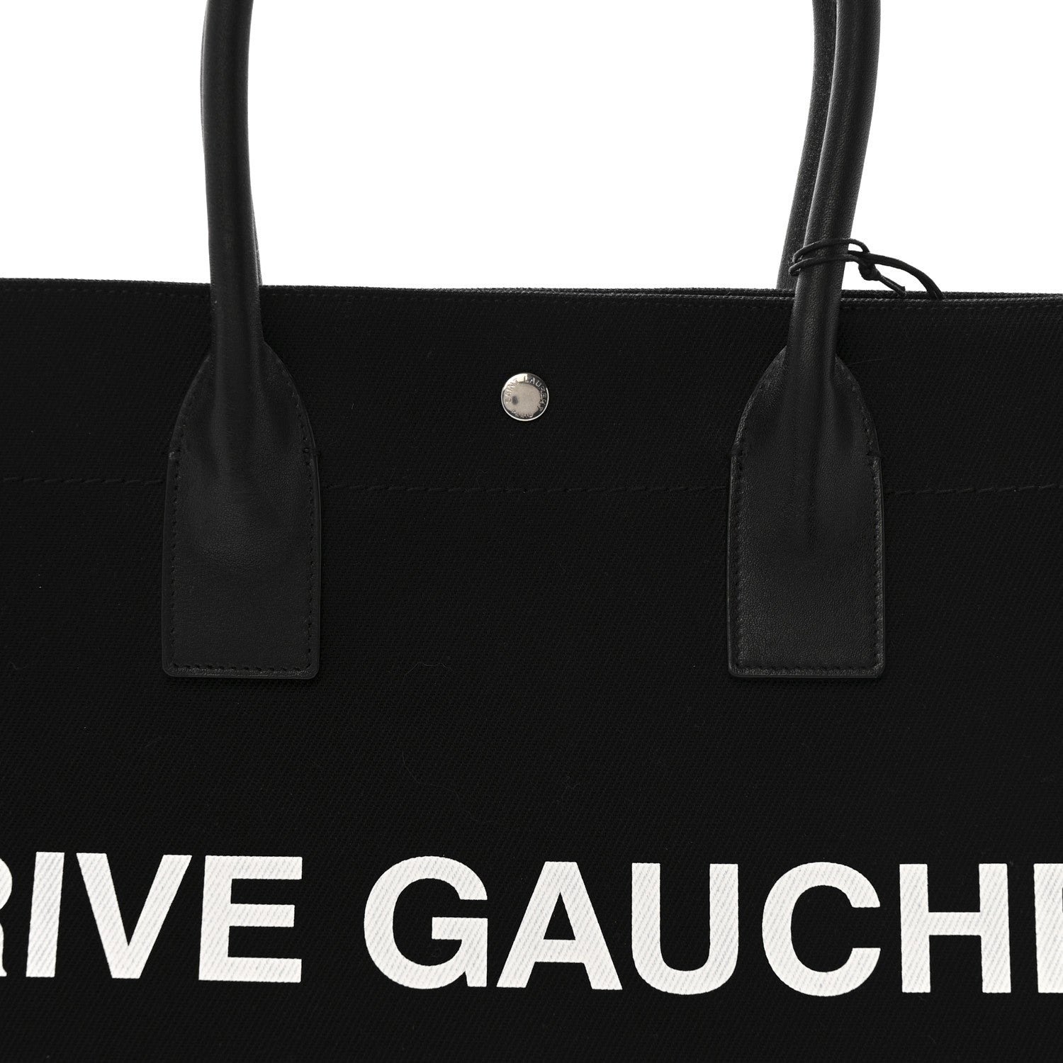 Linen Calfskin Rive Gauche Tote Black