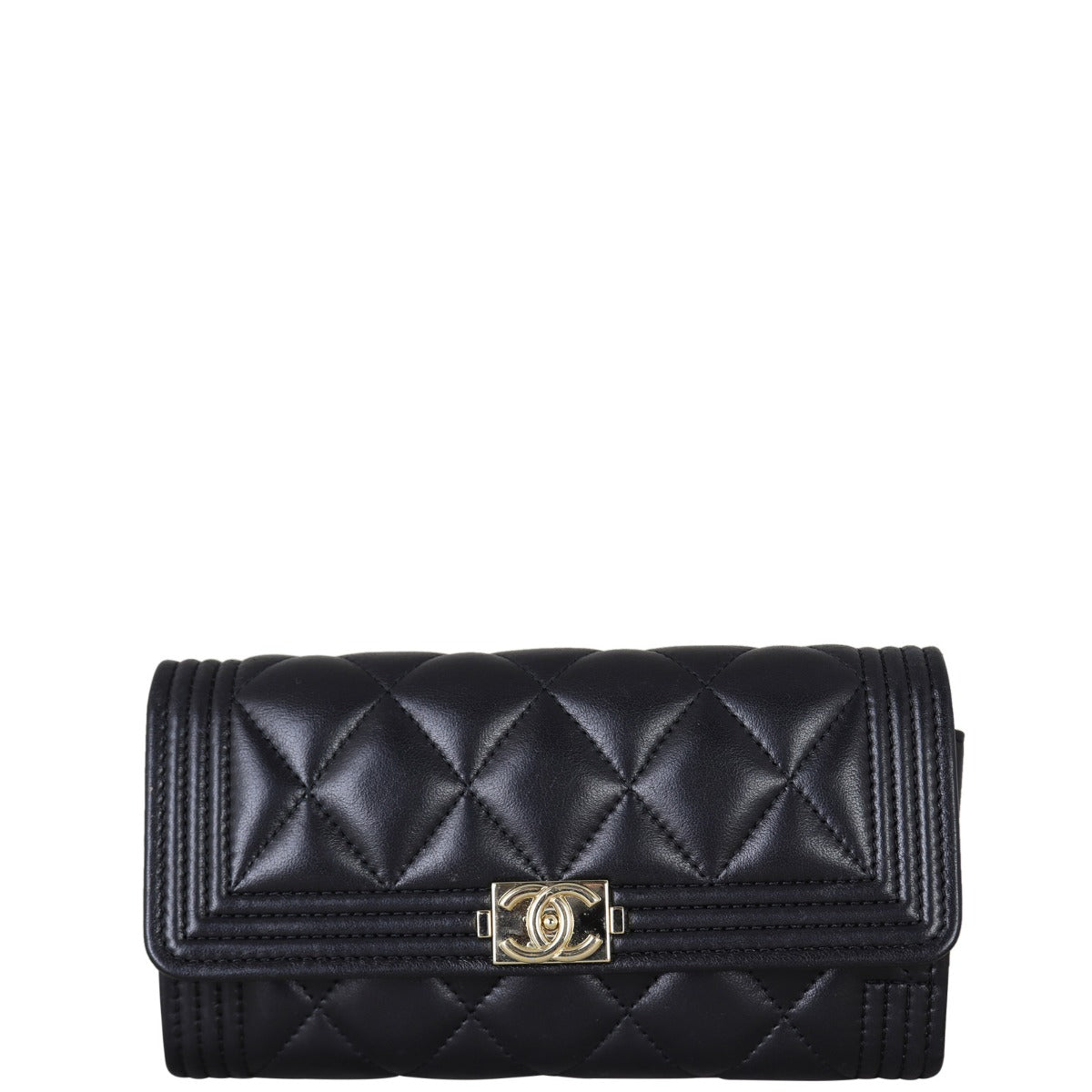 Chanel Boy Compact Wallet | Black