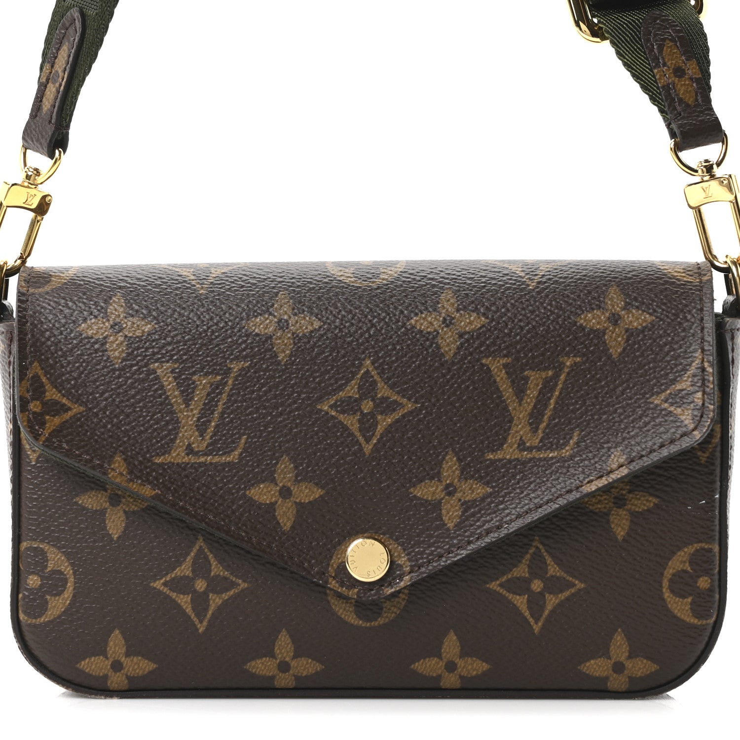 Monogram Felicie Strap & Go Kaki