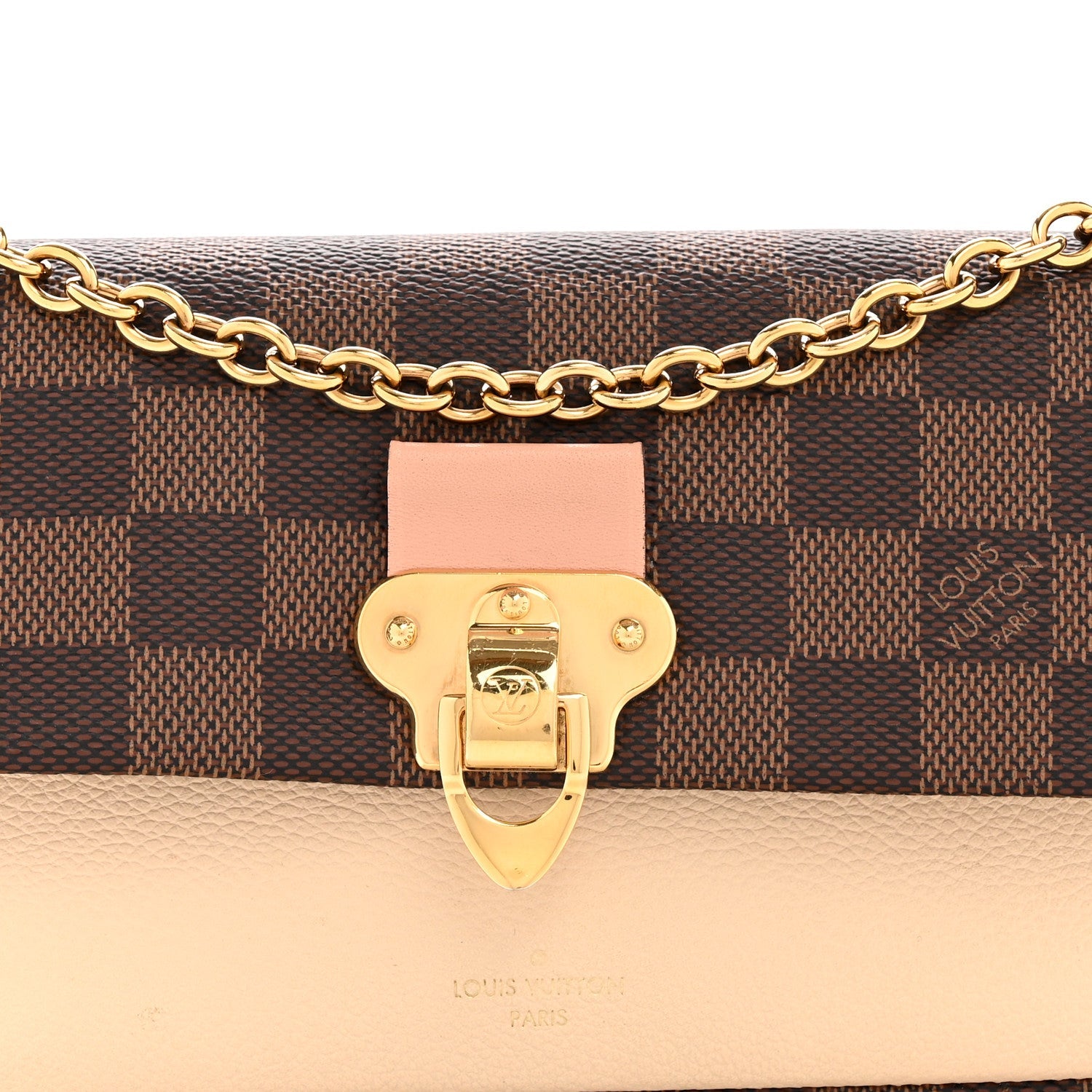 Damier Ebene Vavin Chain Wallet Creme