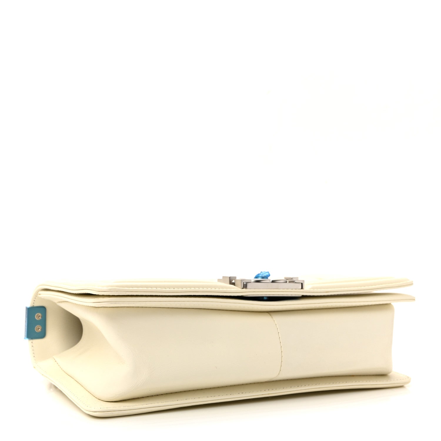 Calfskin Quilted Medium Boy Flap White