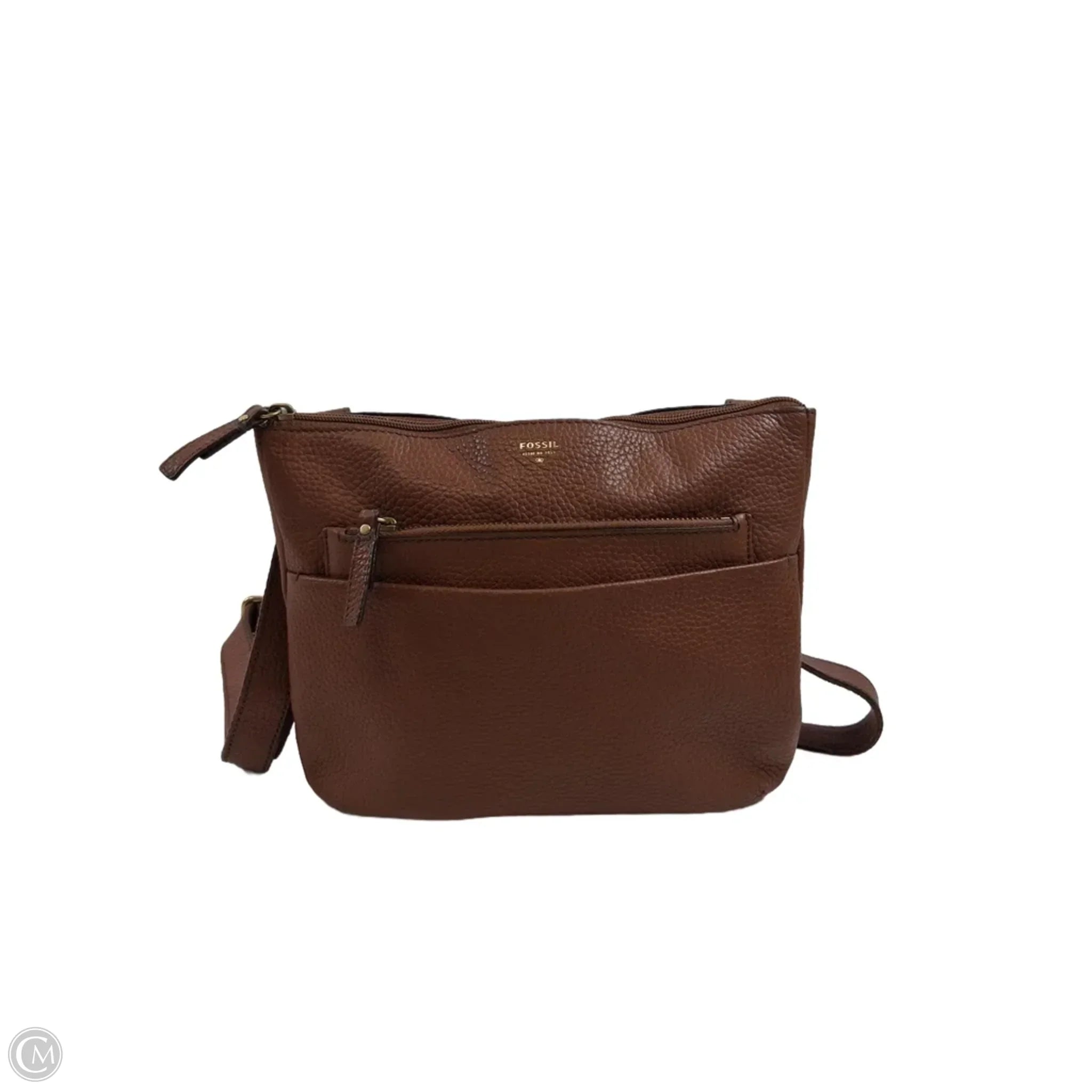 Crossbody Leather By Fossil, Size: Medium