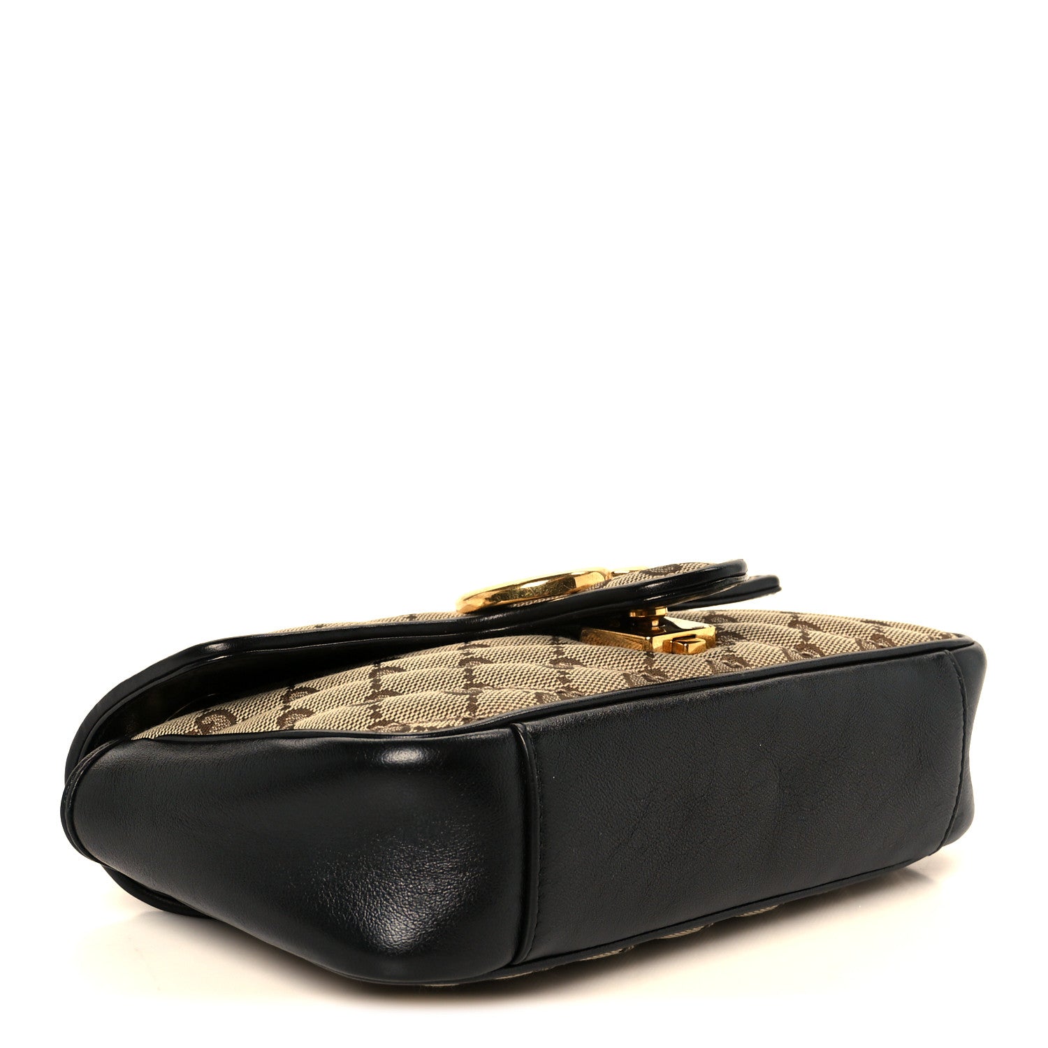 Monogram Matelasse Diagonal Mini GG Marmont Shoulder Bag Beige Black