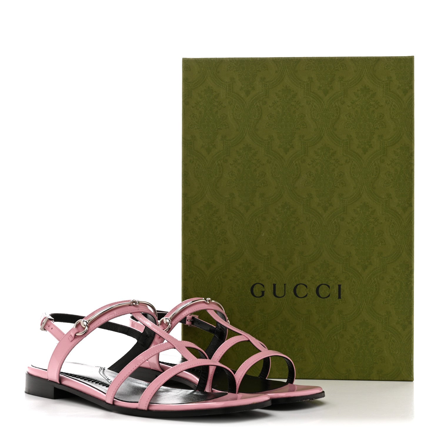 Patent Calfskin Horsebit Divine Slingback Sandals 36 Dolly Pink