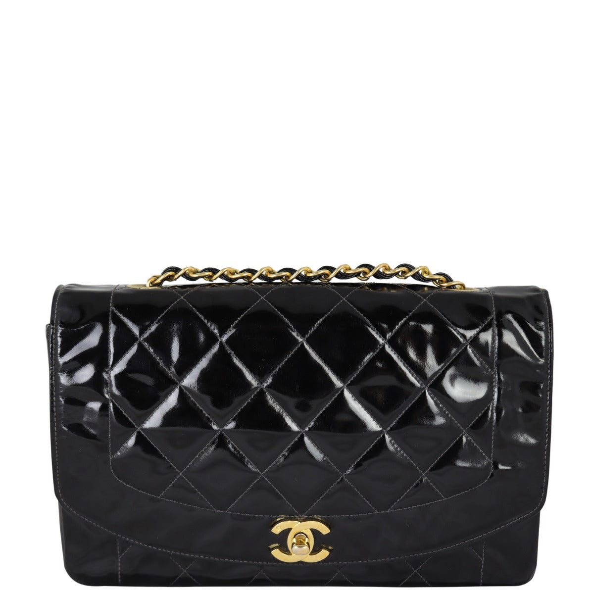 Chanel Quilted Diana Patent Flap Bag | Gold Hardware