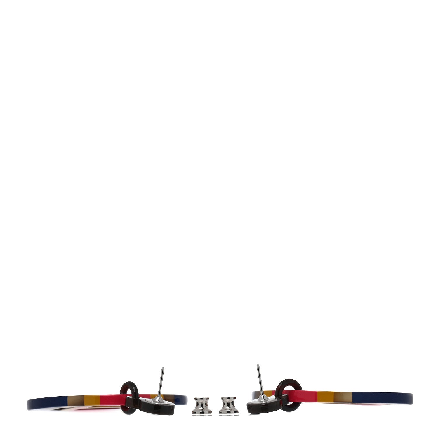 Lacquered Horn H Equipe Earrings Bleu Multicolor