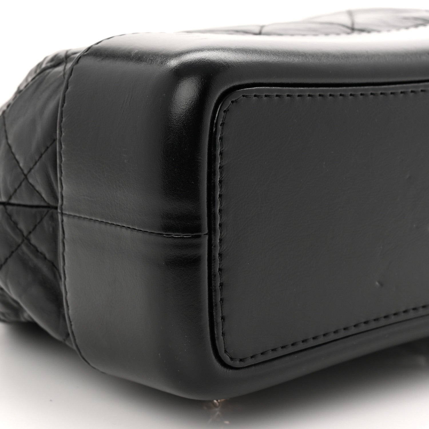 Aged Calfskin Quilted Small Gabrielle Backpack Black