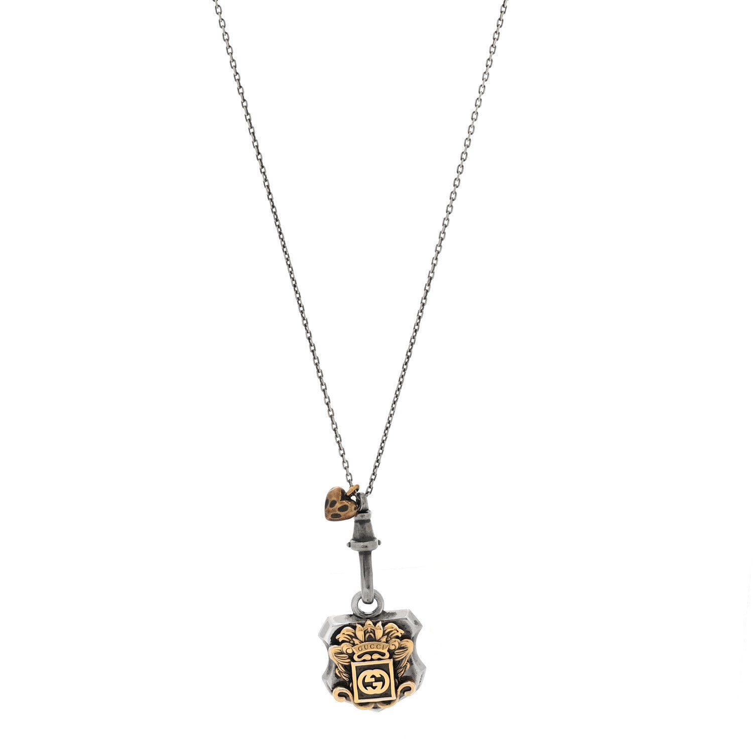 Sterling Silver Crest Necklace Gold