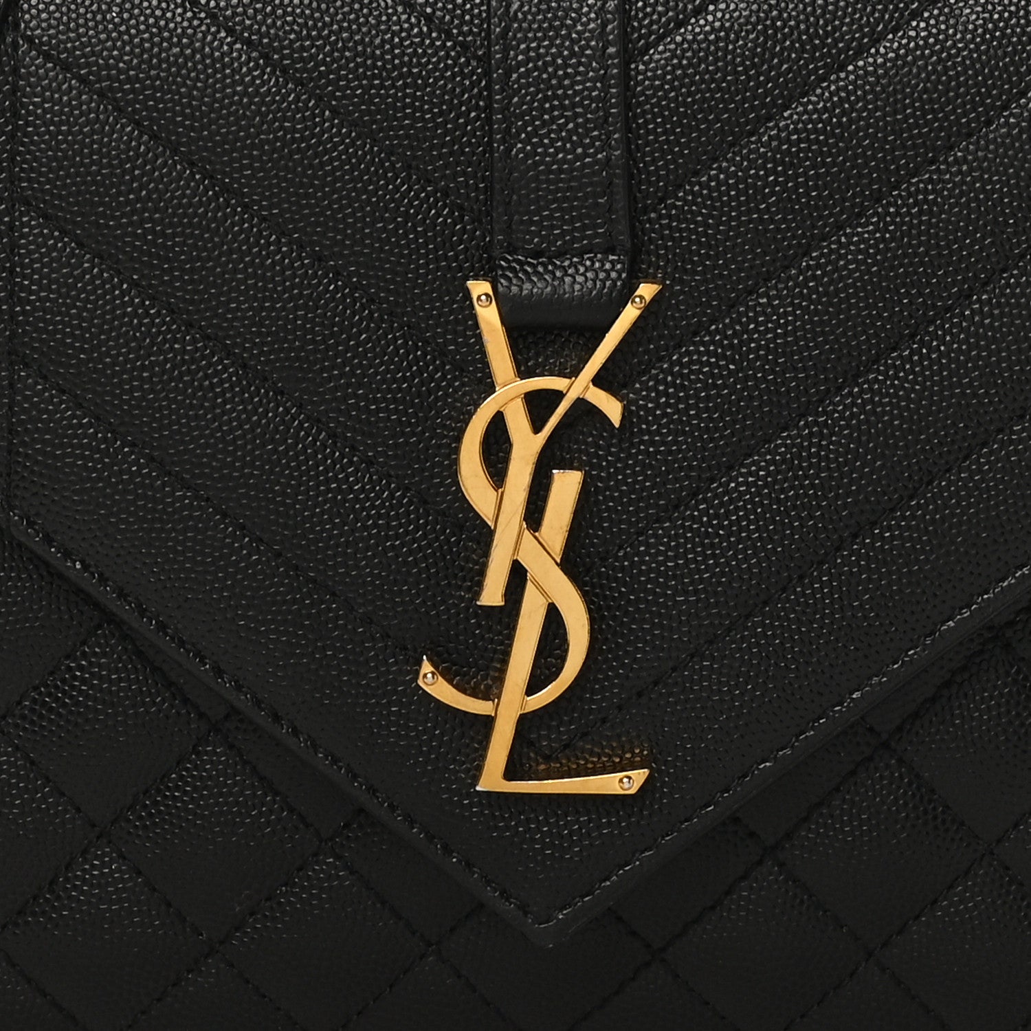 Grain De Poudre Textured Mixed Matelasse Triquilt Medium Monogram Satchel Black