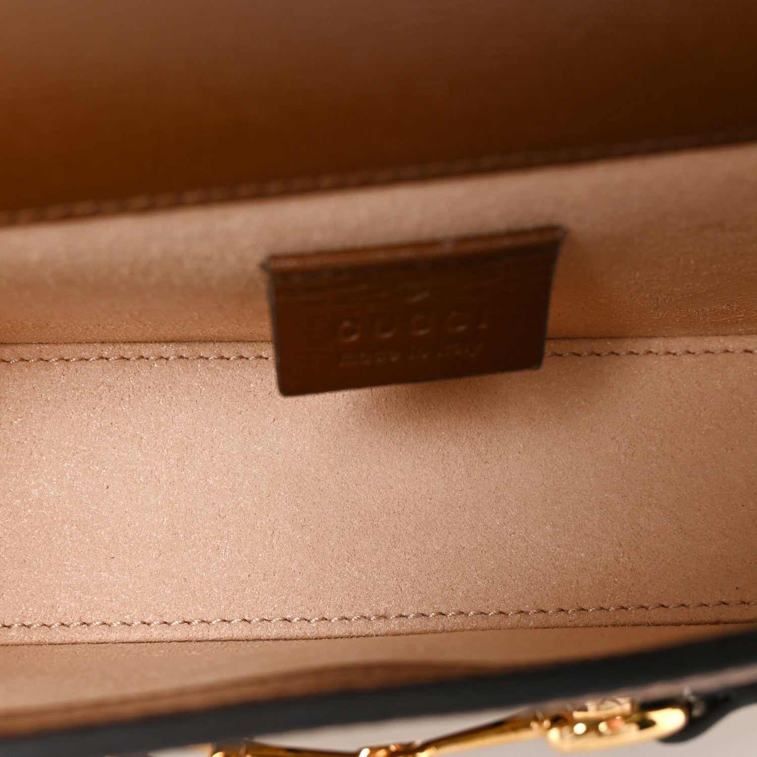 GG Supreme Monogram Mini Horsebit 1955 Shoulder Bag Beige Brown Sugar