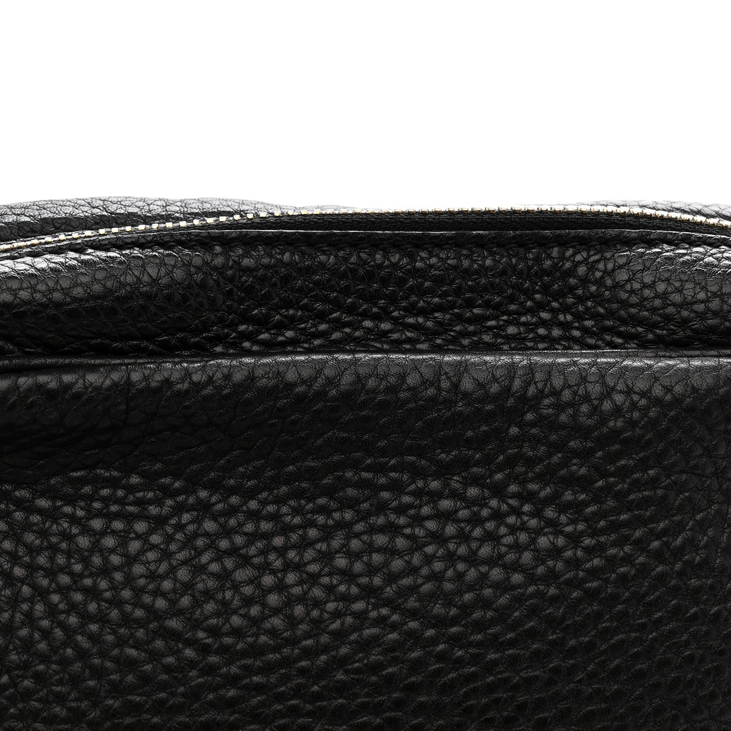 Pebbled Calfskin Small Soho Disco Bag Black