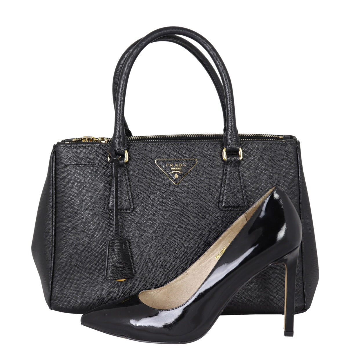 Prada Saffiano Lux Galleria Double Zip Tote Small