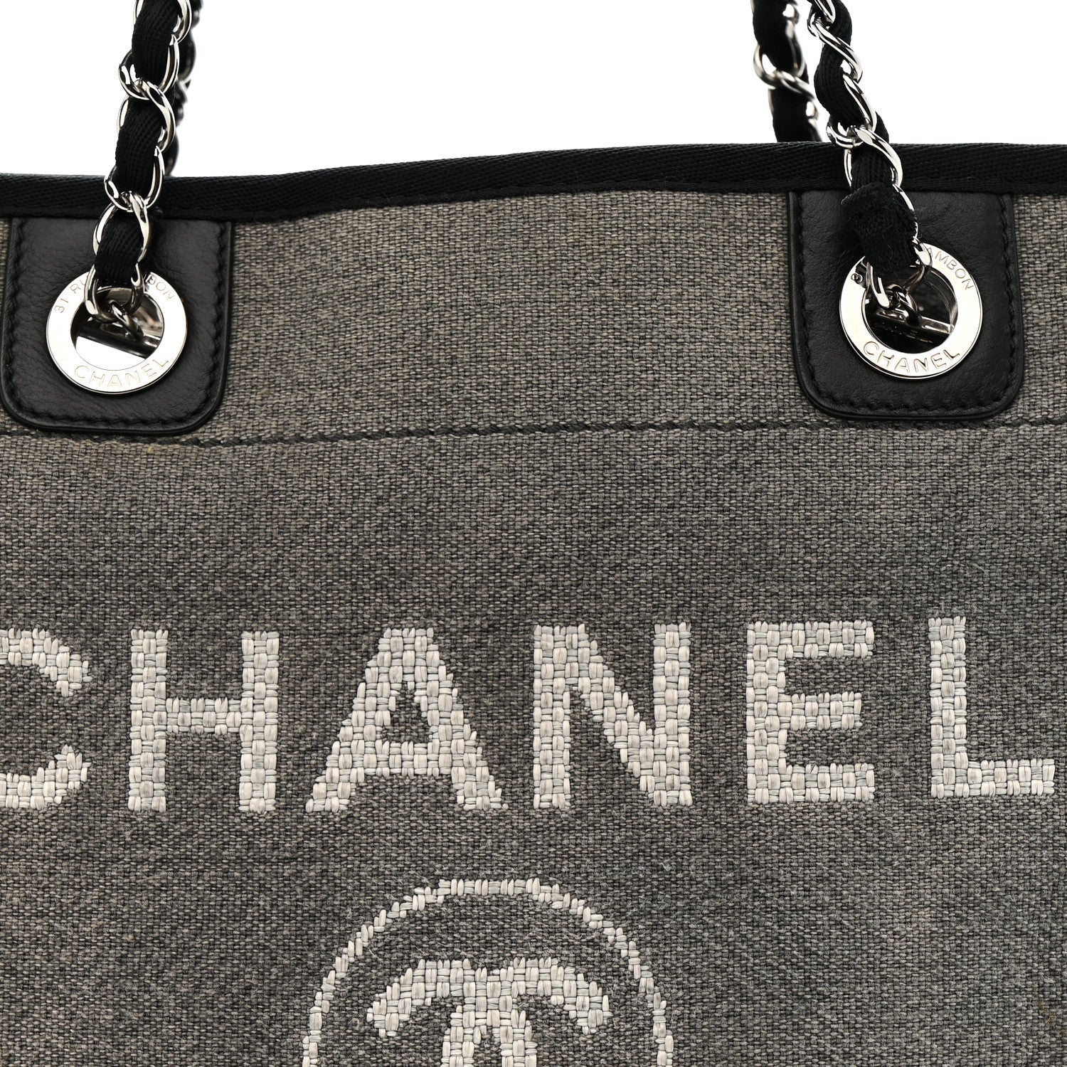 Canvas Mini Deauville Tote Dark Grey