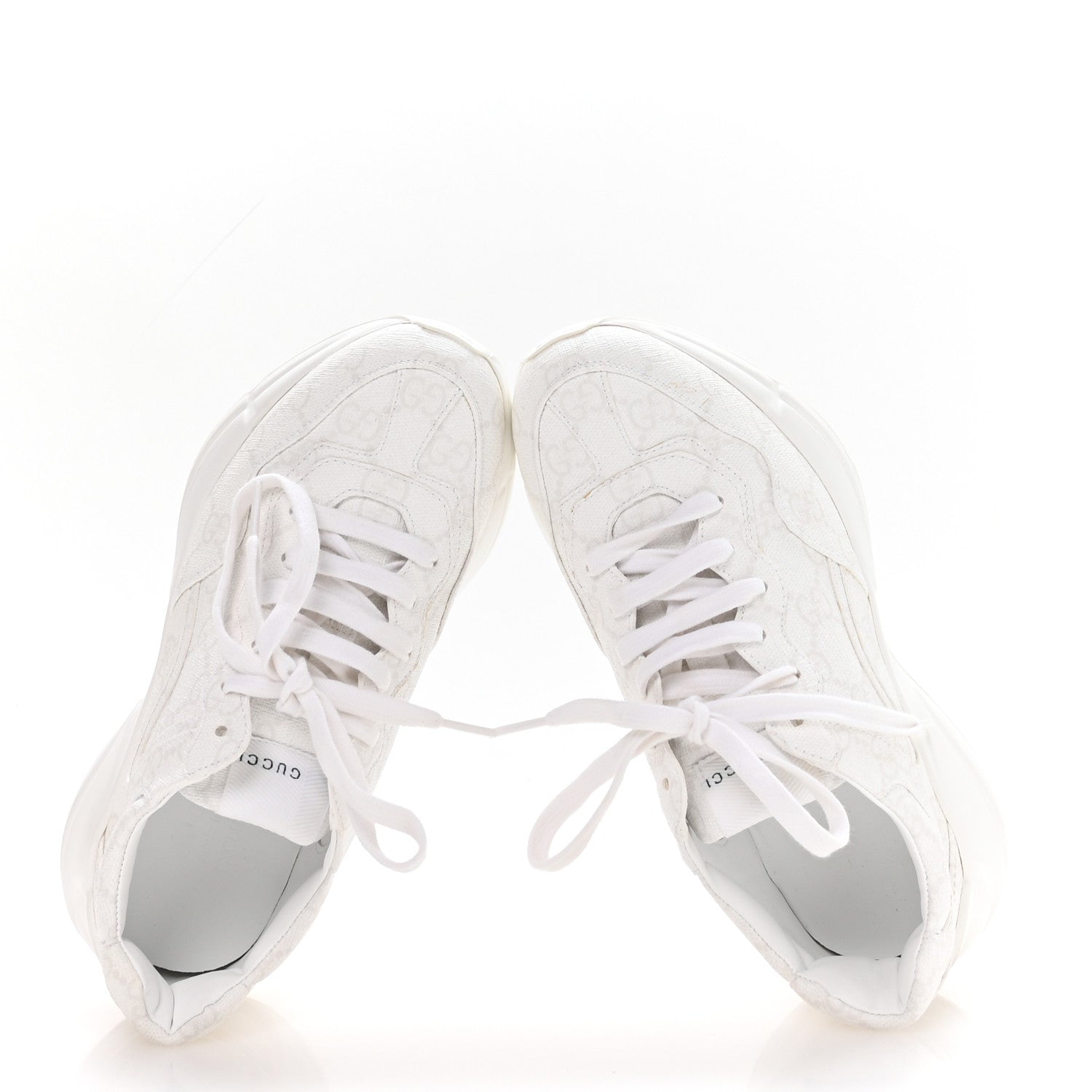 GG Supreme Monogram Womens Rhyton Sneakers 35.5 White