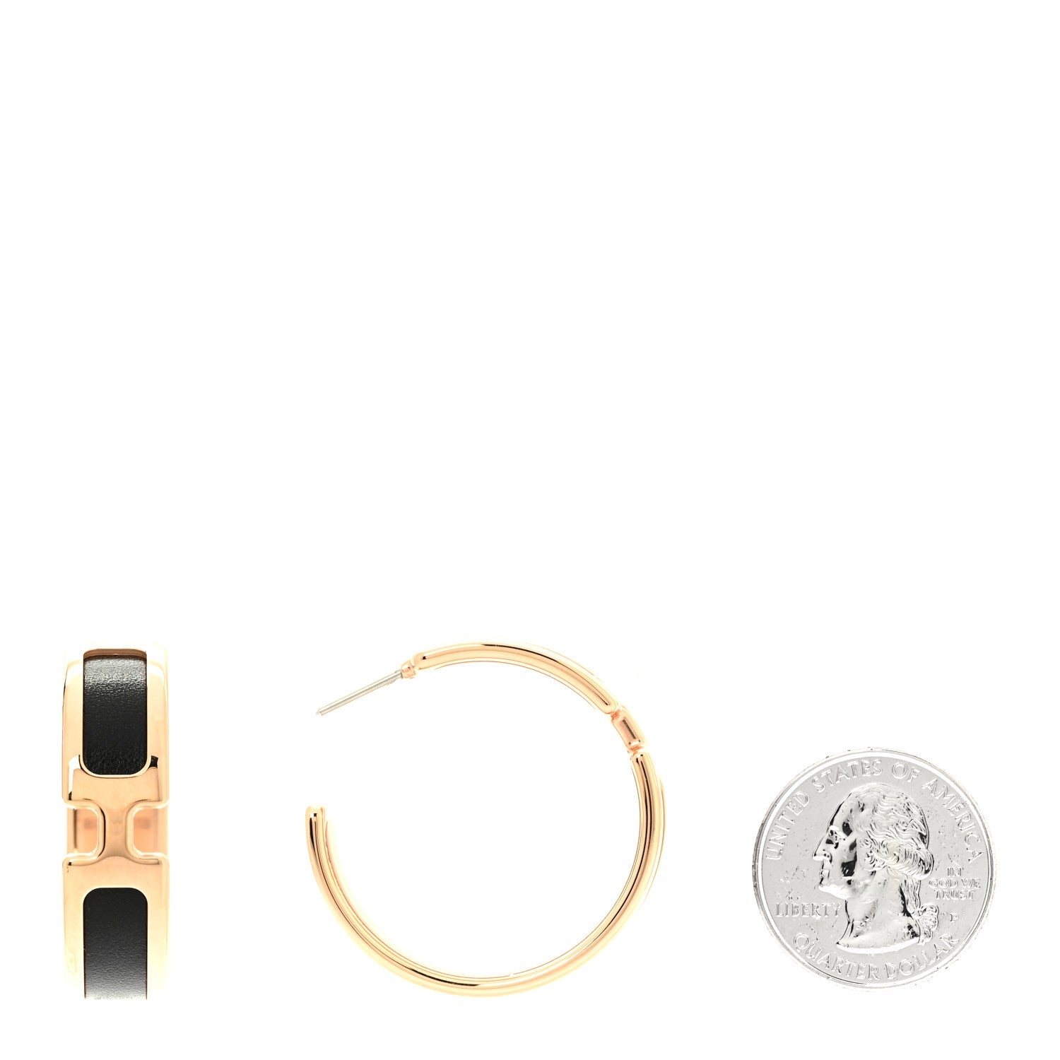 Box Calfskin Olympe Hoop Earrings Black