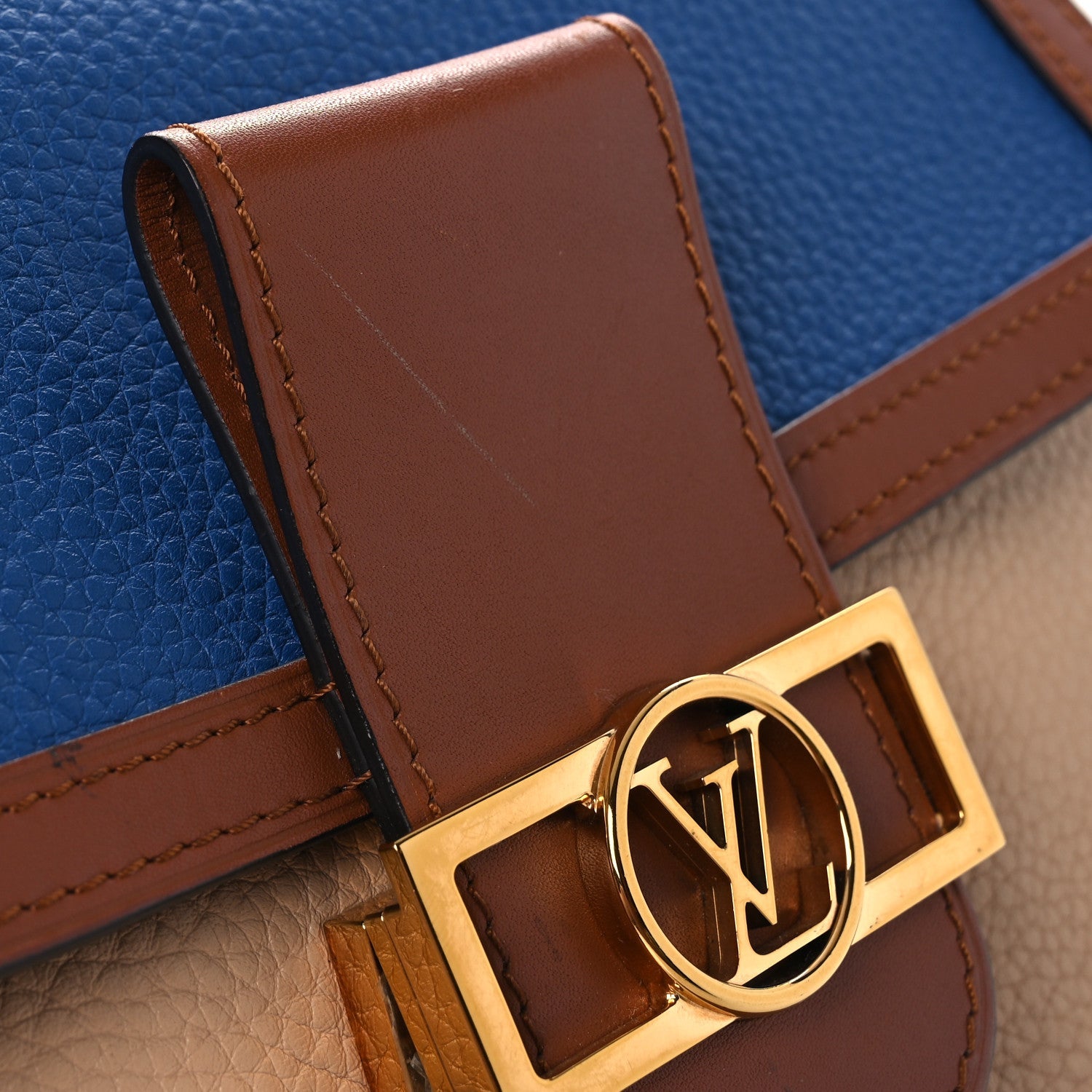 Taurillon Dauphine MM Blue Beige