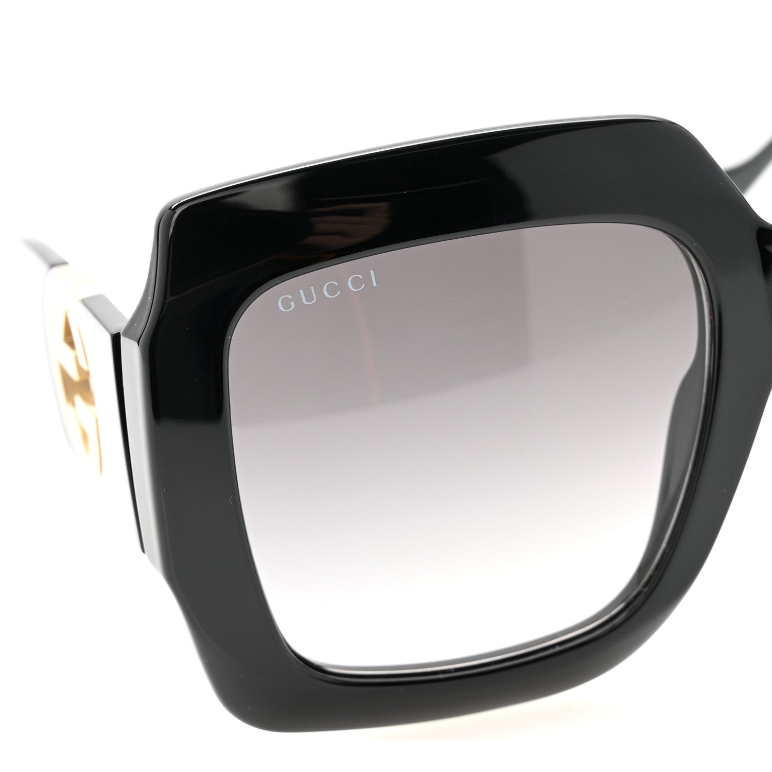 Acetate Square Frame Chain Sunglasses GG1022S Black