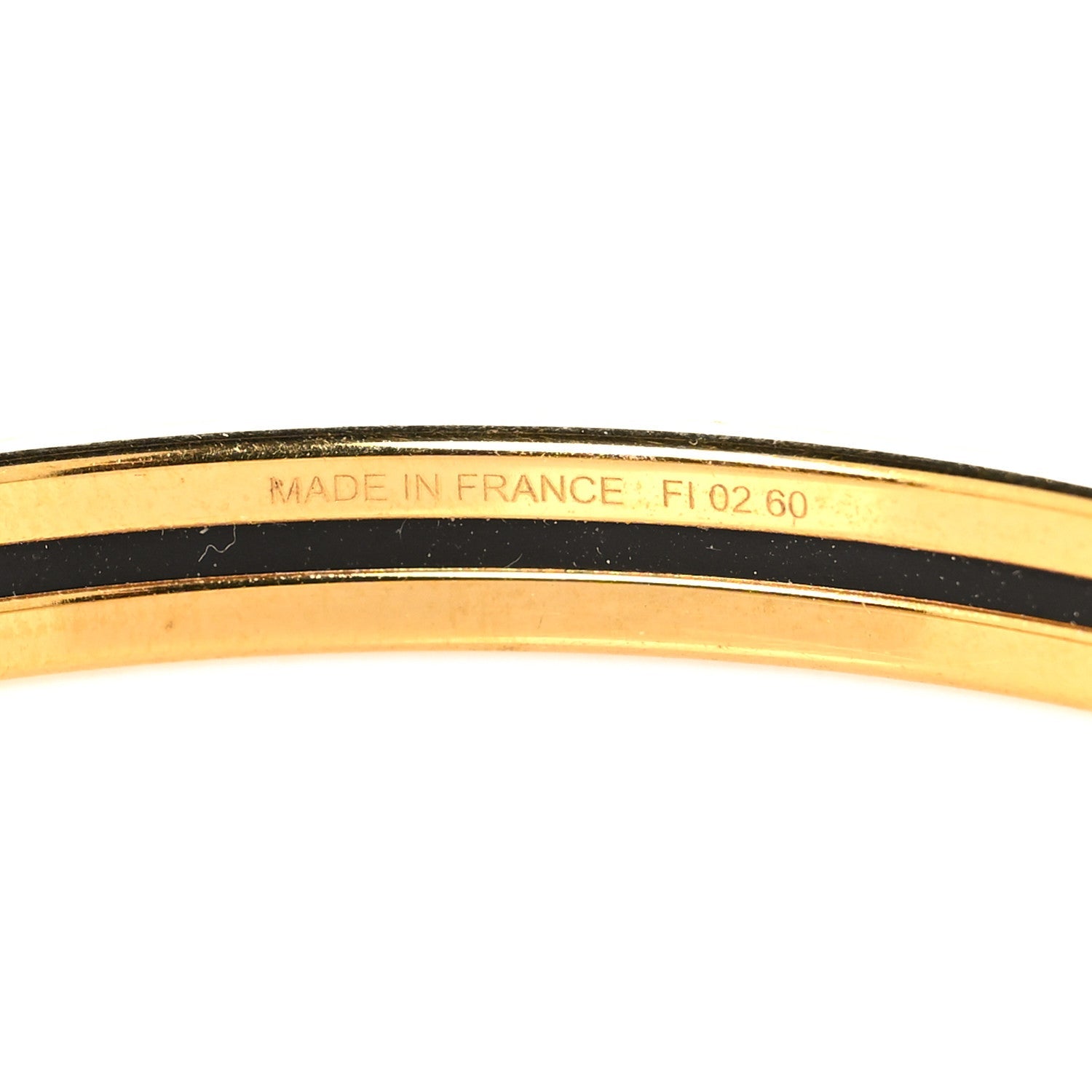 Enamel Printed Extra Narrow Zebres De Tanzanie Bracelet 65 Orange White