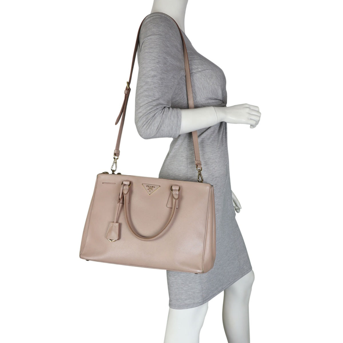 Prada Saffiano Lux Galleria Double Zip Tote Medium