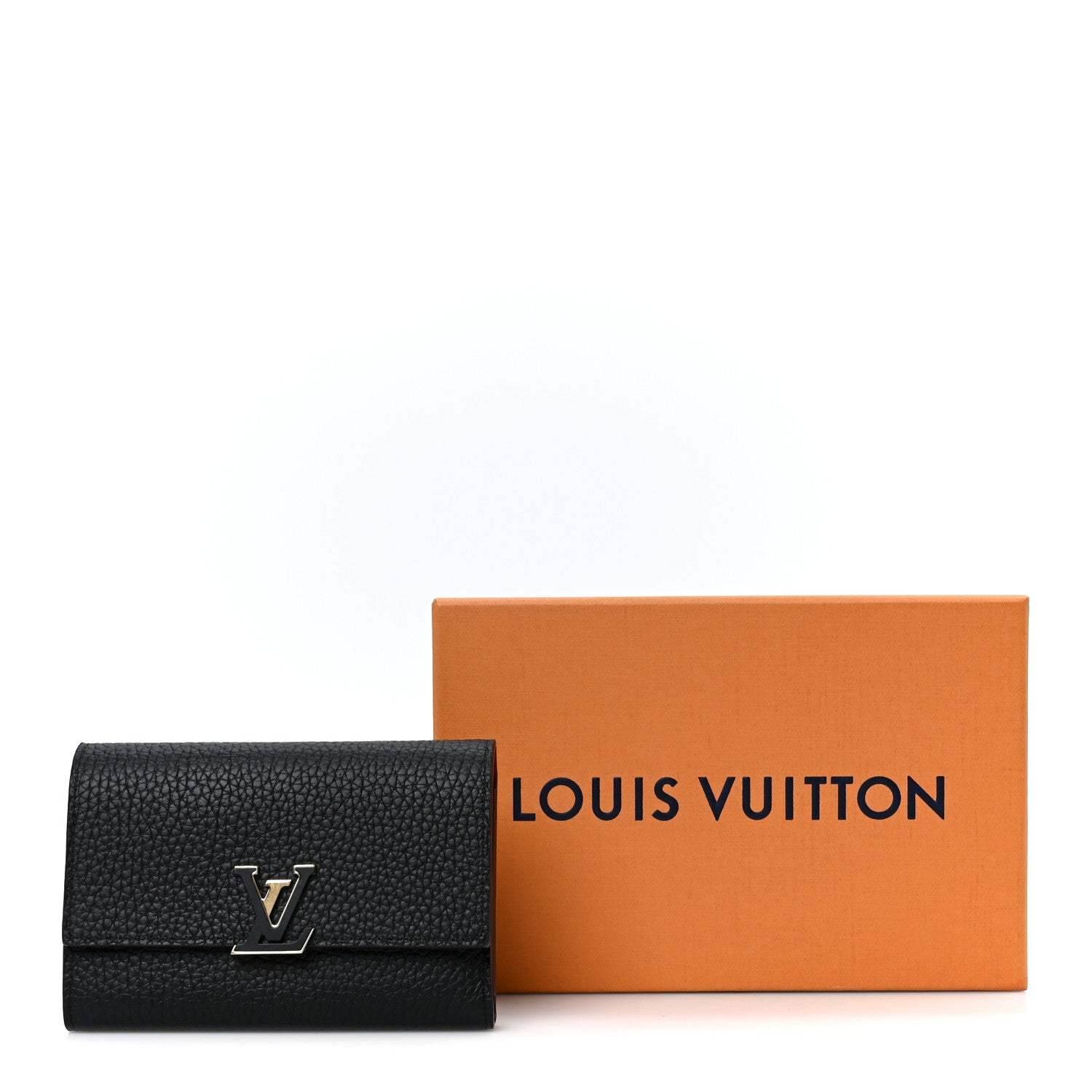 Taurillon Capucines Compact Wallet Black
