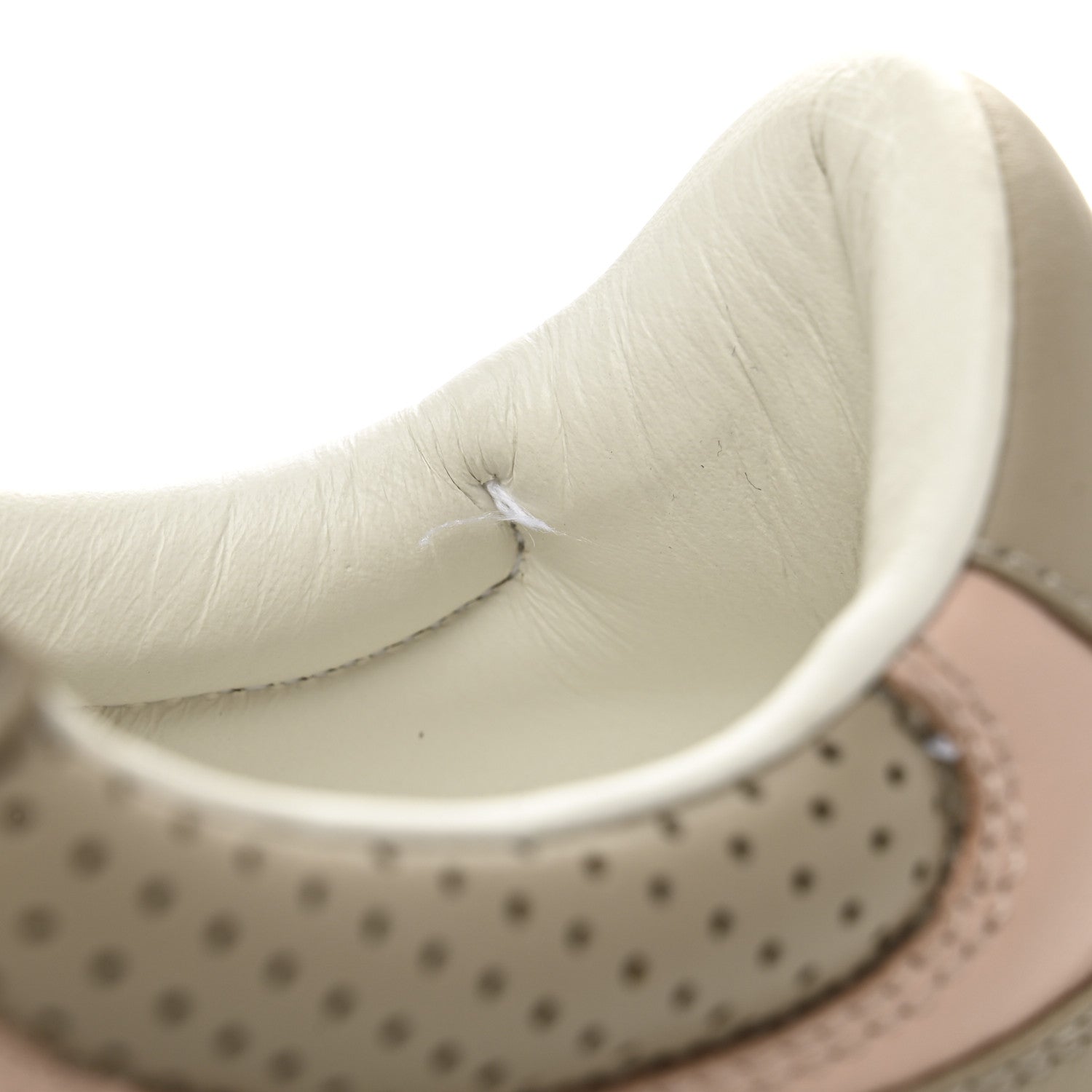 Calfskin GG Supreme Monogram Perforated Womens Platform 55mm Sneakers 37 Apricot Pink Beige Grey