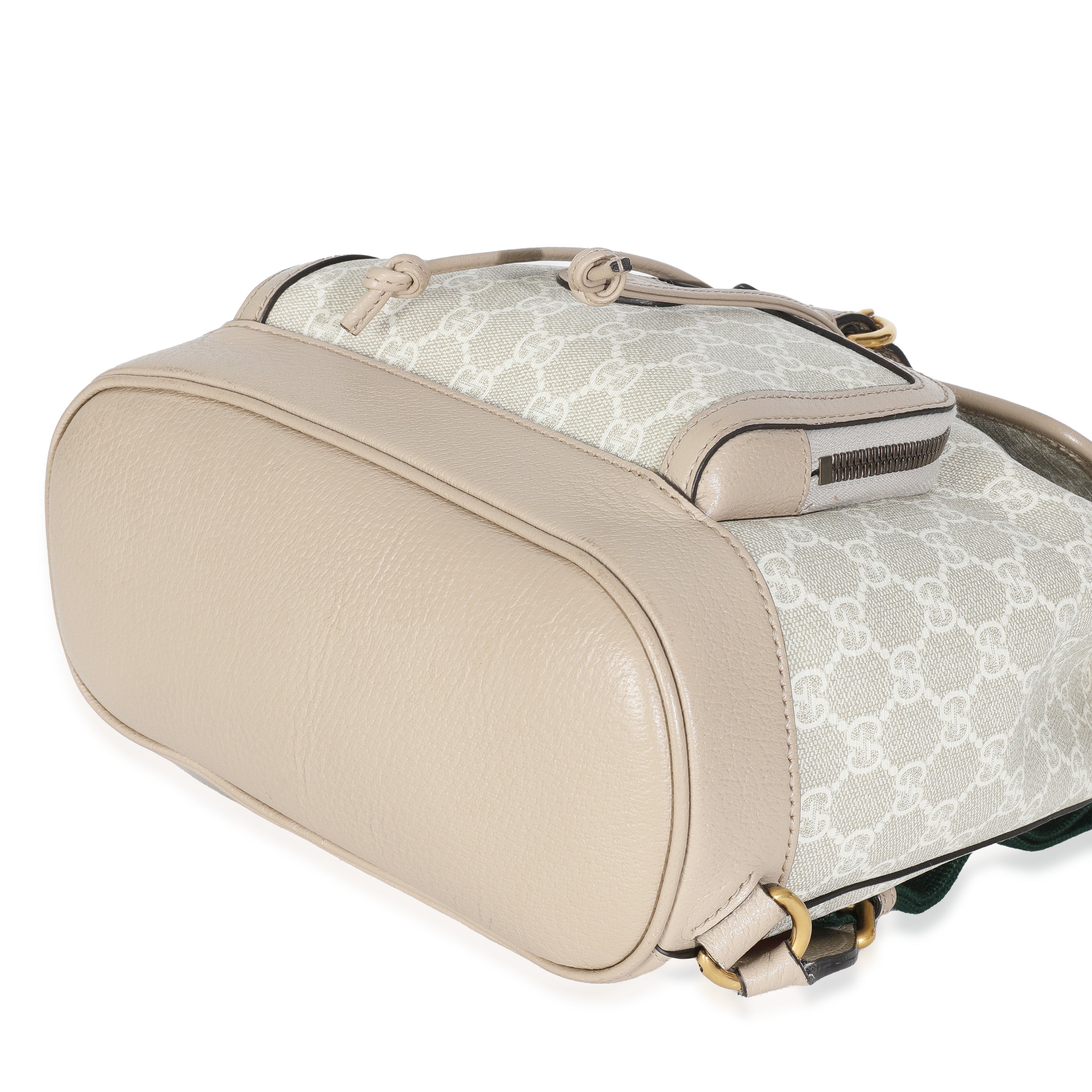 White GG Supreme Monogram Azalea Calfskin Retro Interlocking G Buckle Back
