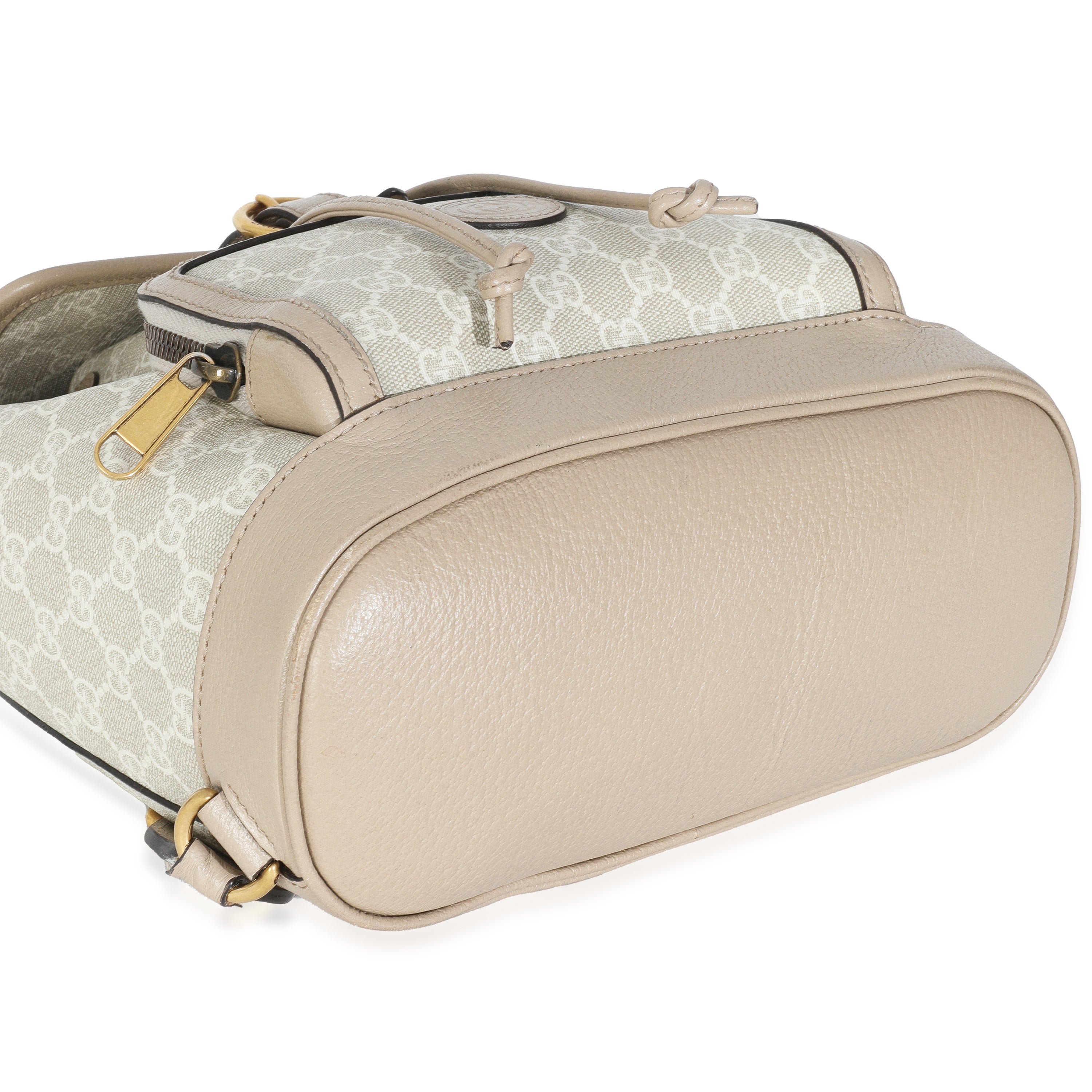 White GG Supreme Monogram Azalea Calfskin Retro Interlocking G Buckle Back